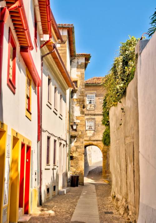 case rosate in un vicolo di coimbra