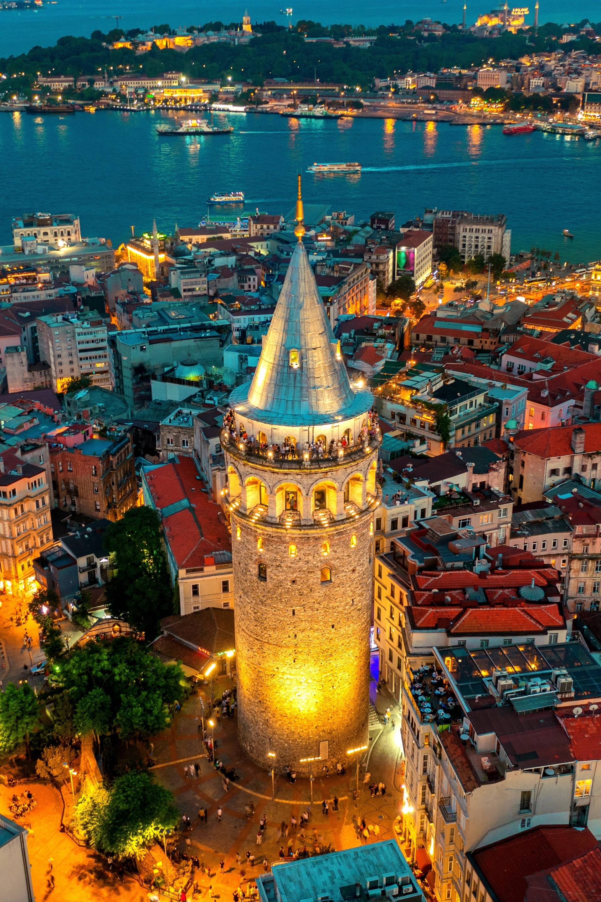 panorama di istanbul di notte