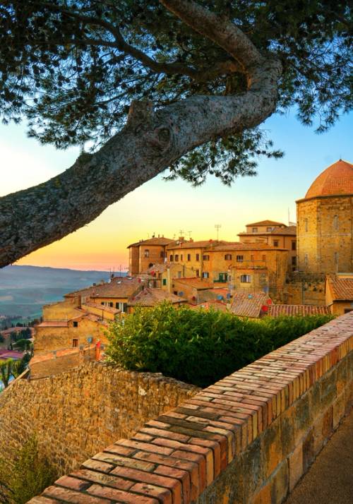 sunset in volterra
