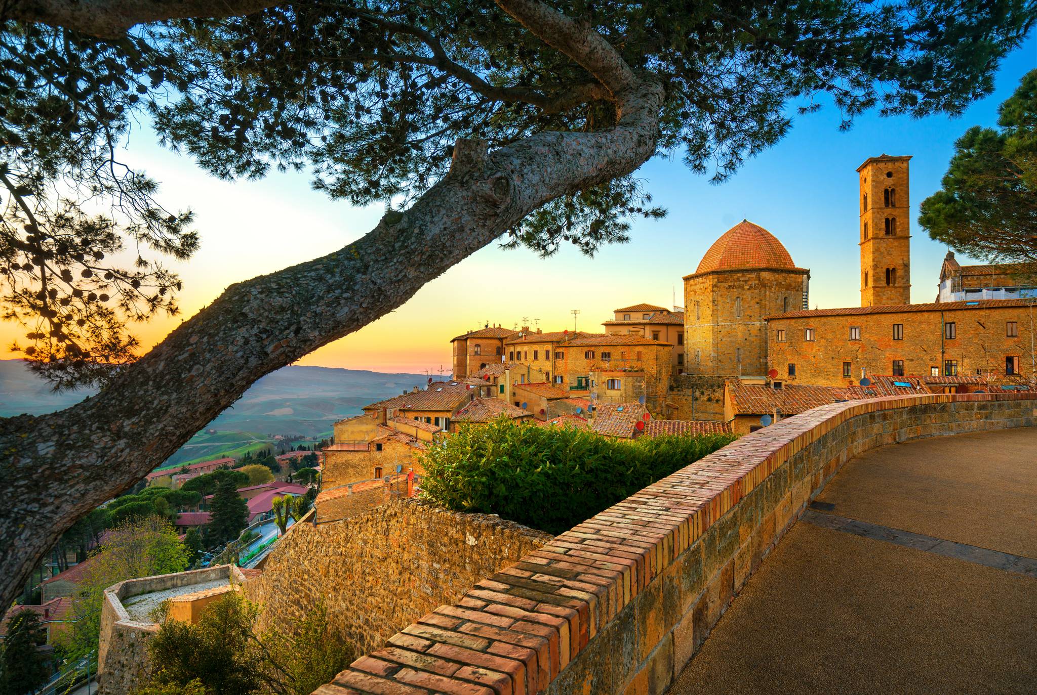 sunset in volterra