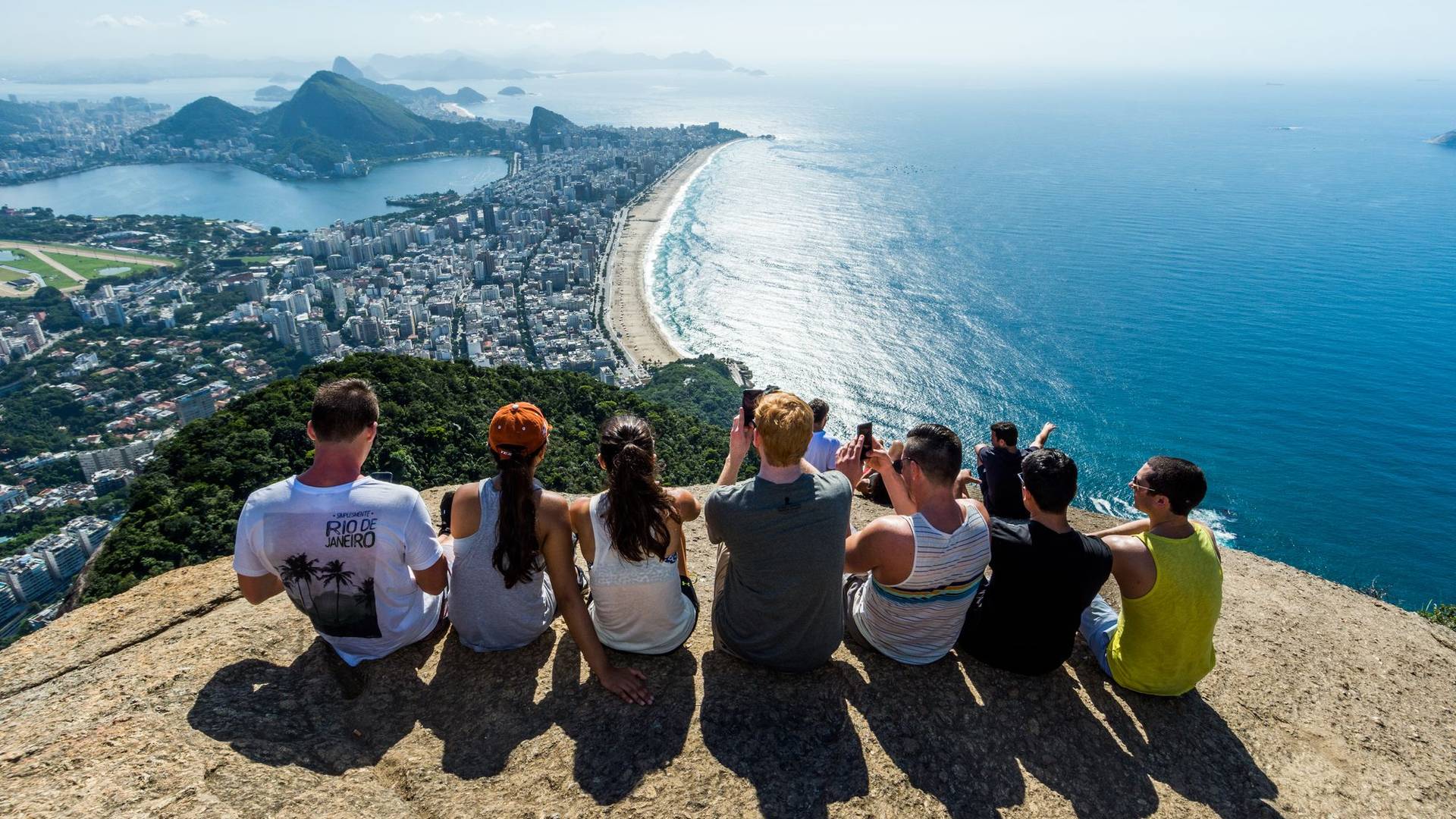 group of women and men traveling
