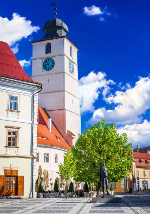 piazza alberata in romania