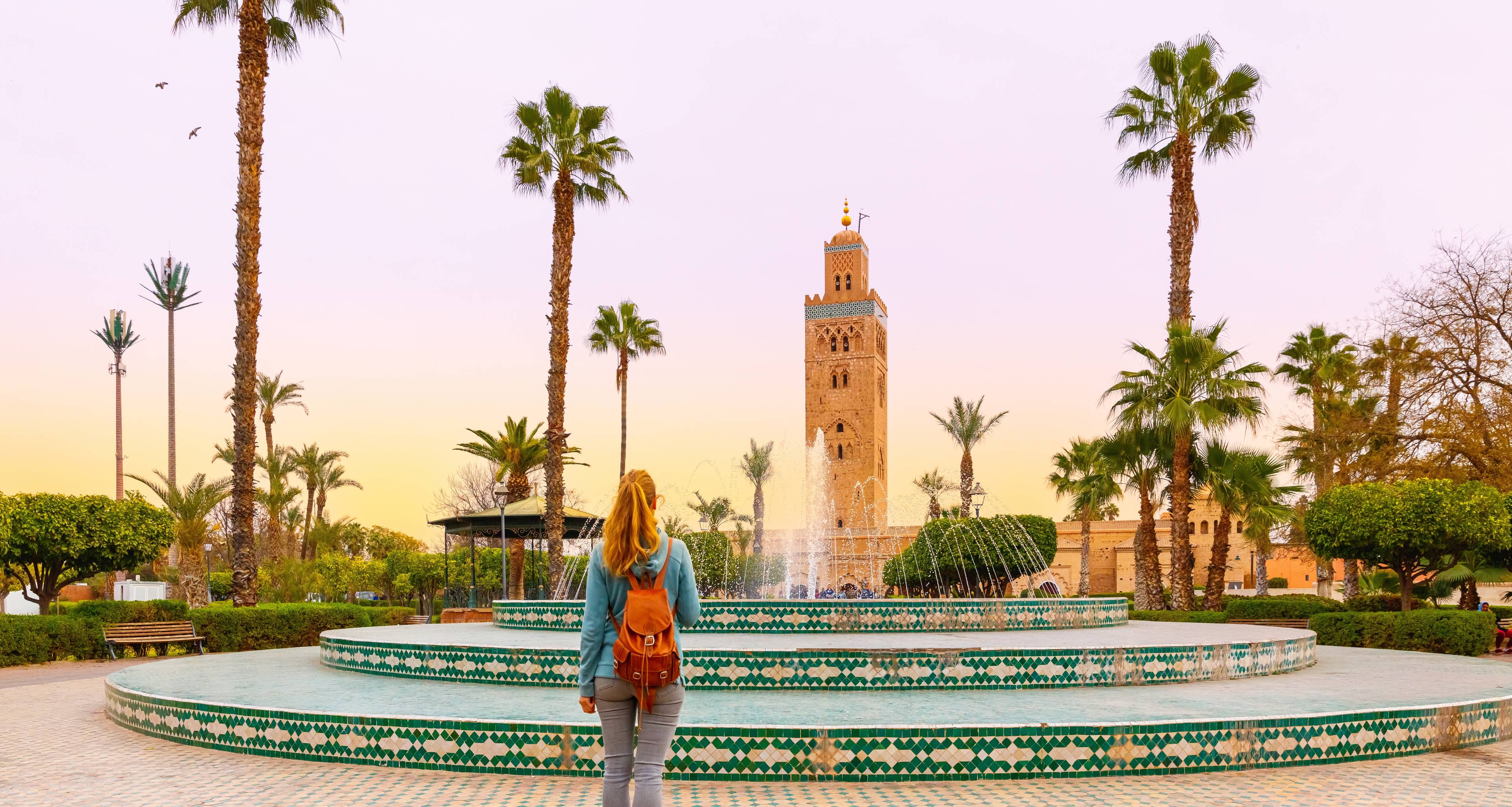 vista del minareto marrakech