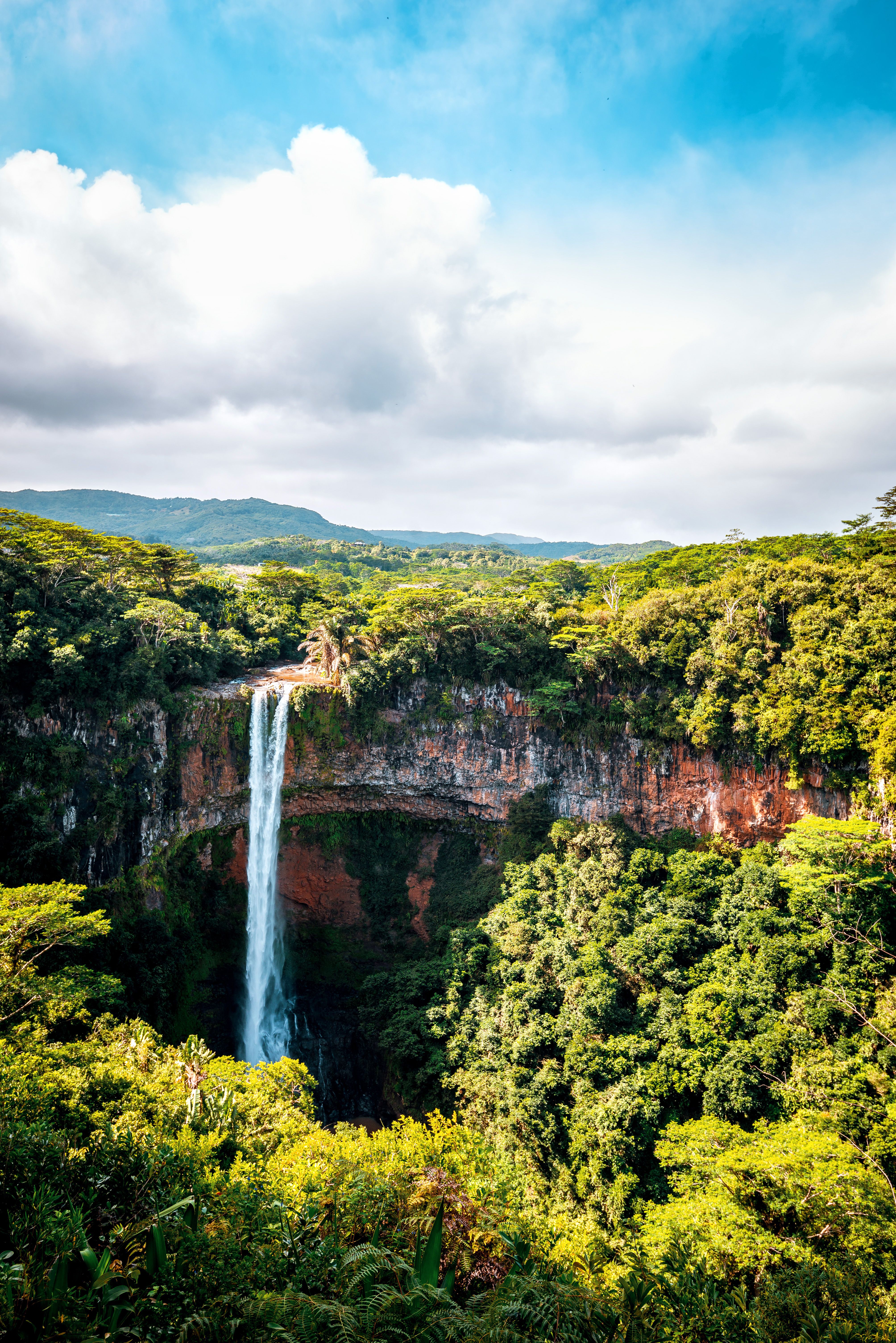 waterfall in the jungle in Mauritius