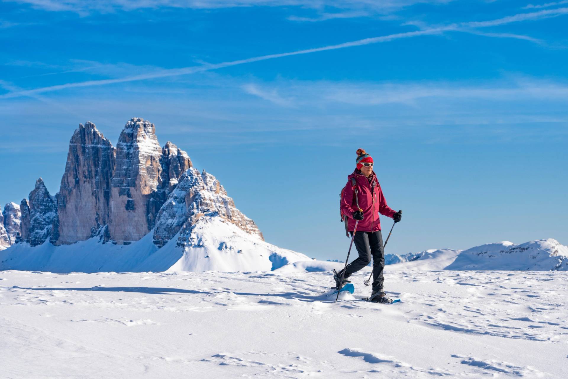 ciaspole sulle dolomiti