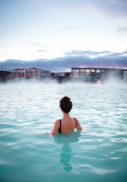 Blue Lagoon spa woman Iceland