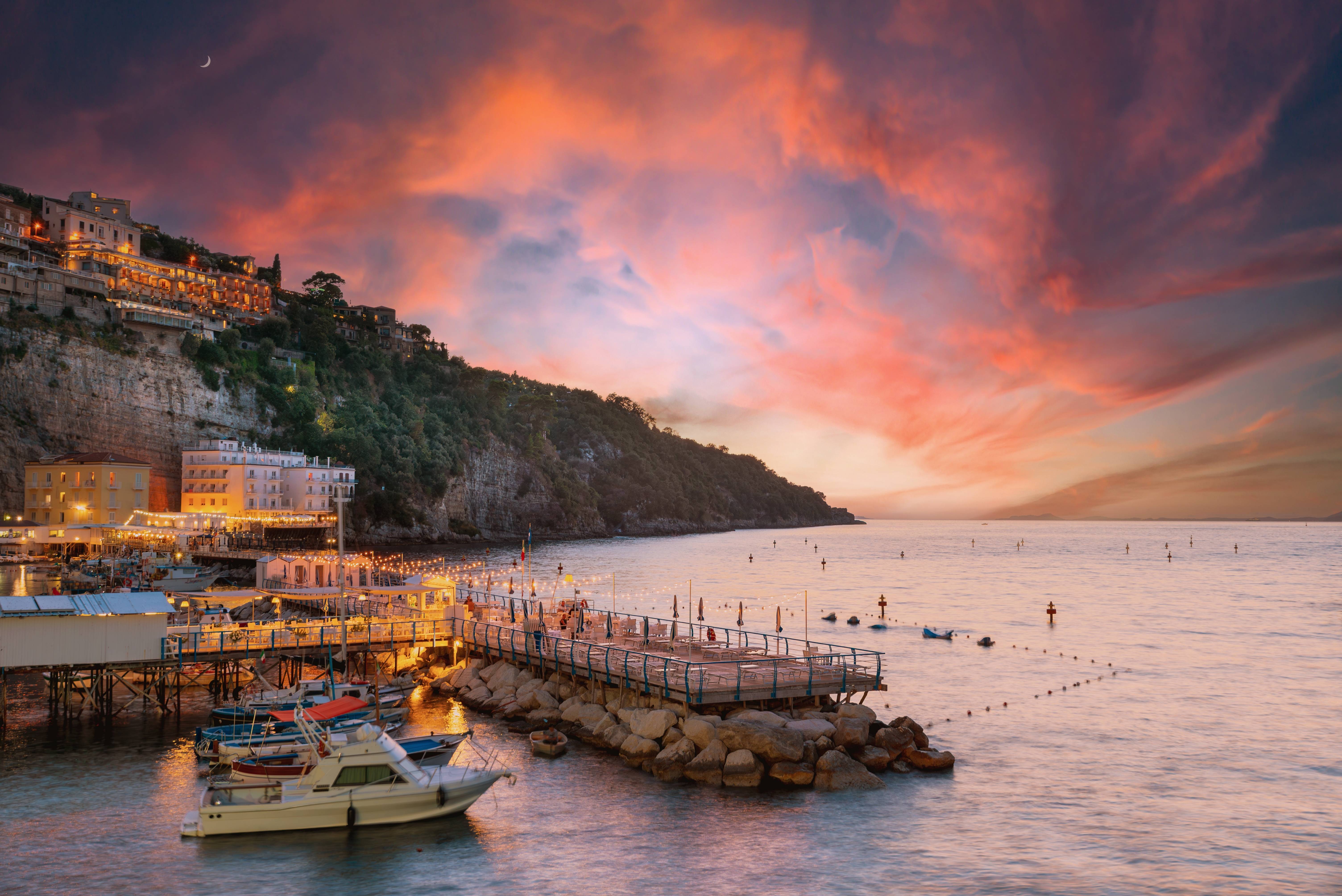 sunset in sorrento