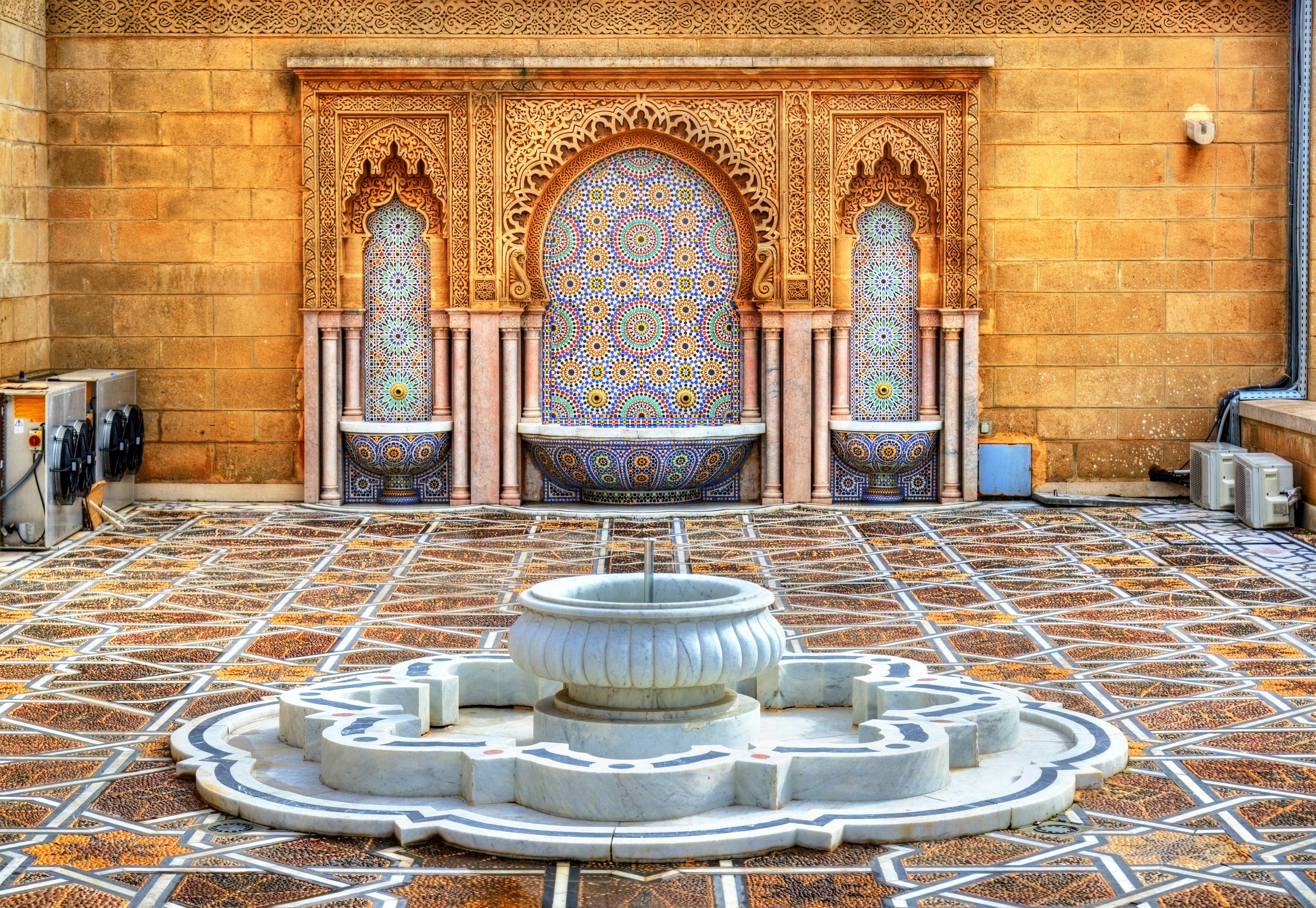 courtyard with mosaics