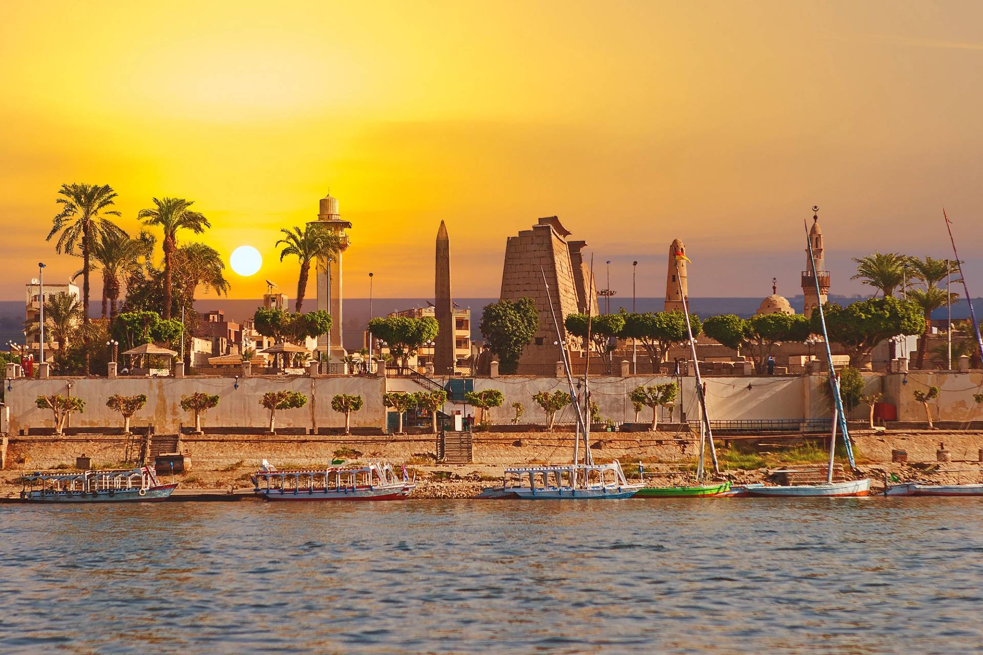 sunset on the nile