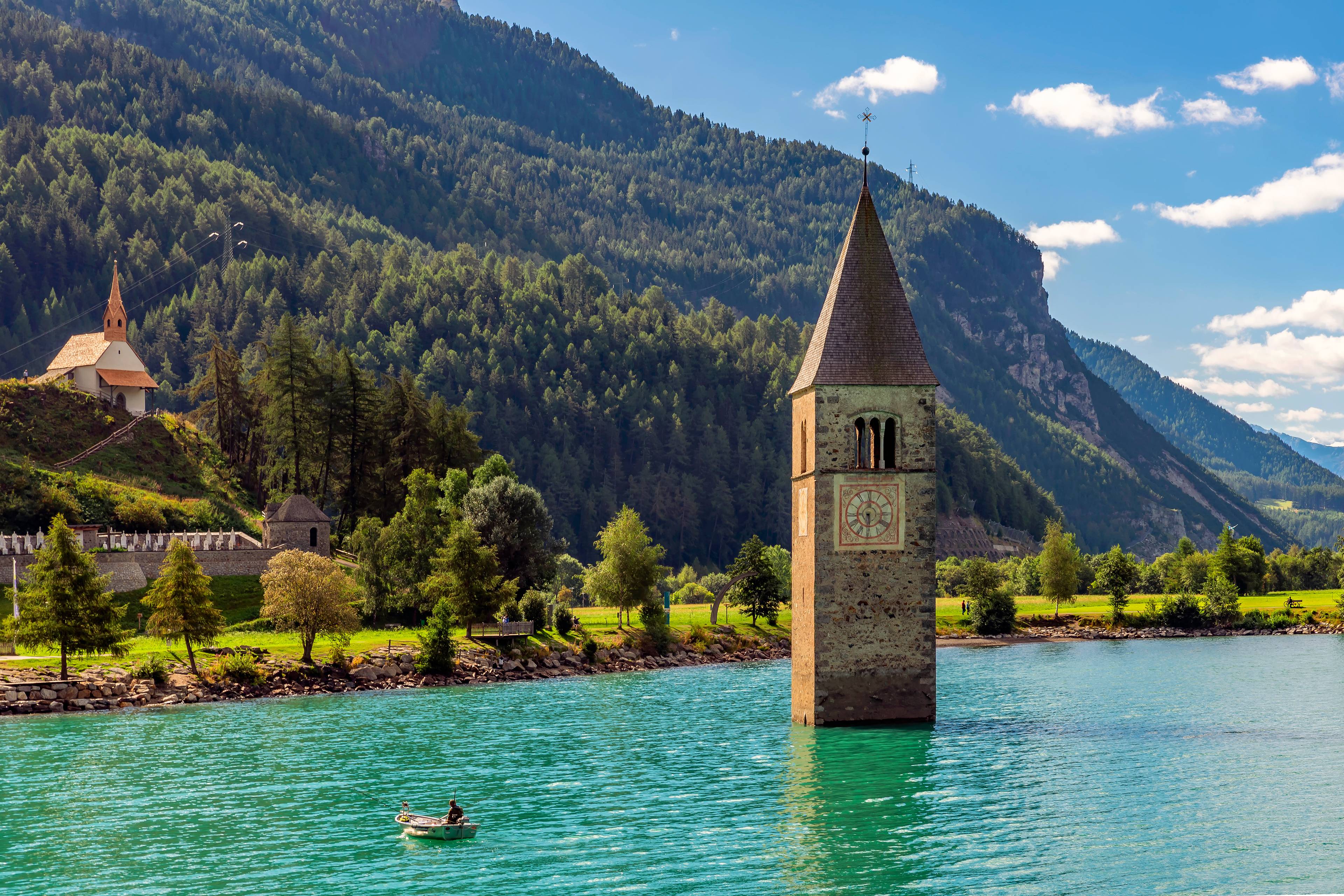 campanile di curon lago di resia