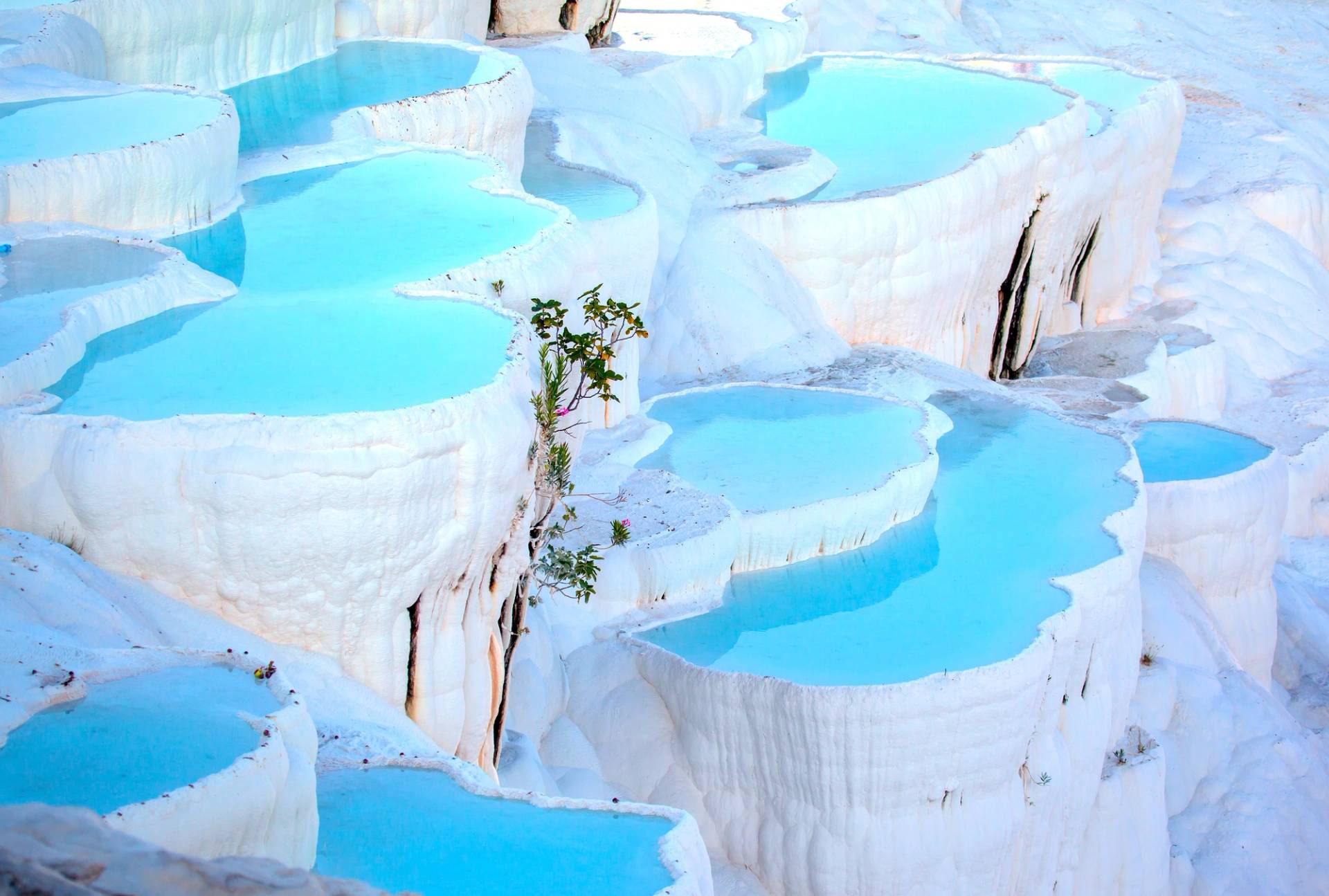 Bianche cascate pietrificate di Pamukkale
