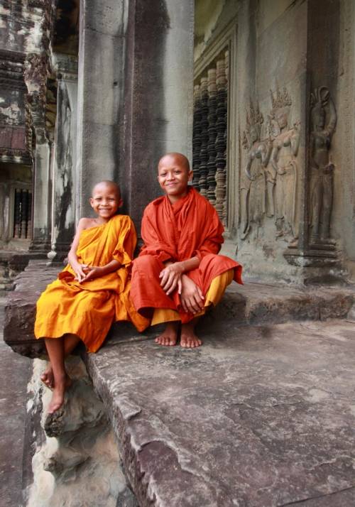 bambini monaci a siem reap