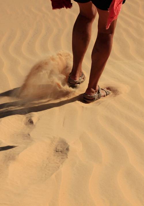 camminare nel deserto del sahara