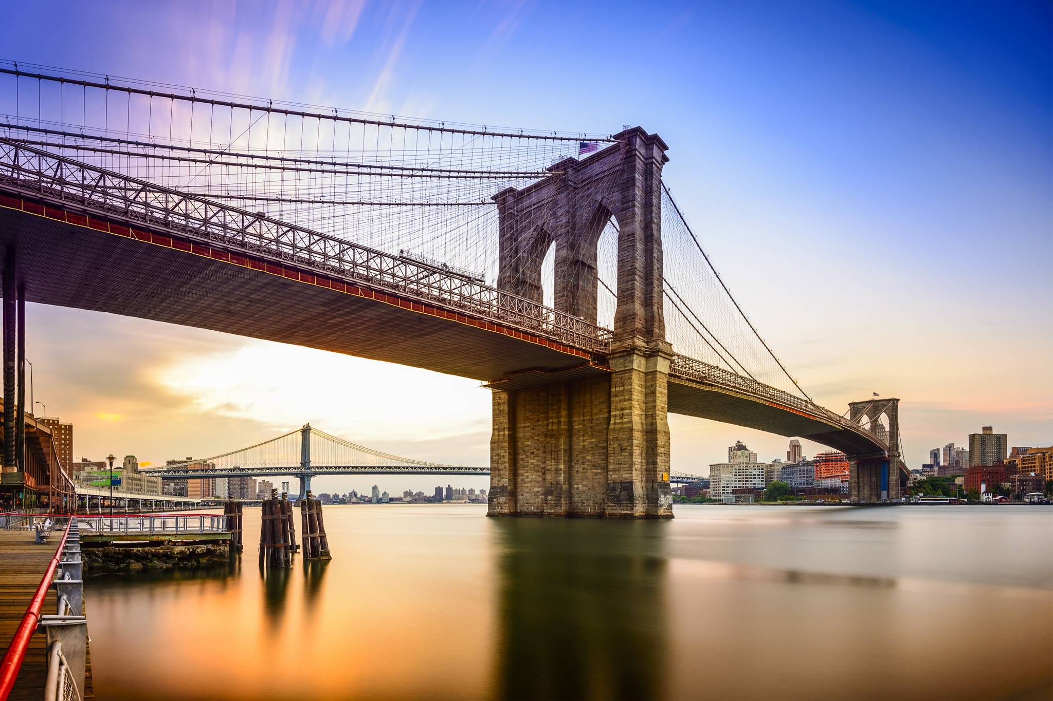 Ponte di New York al tramonto