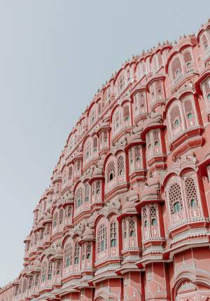 facciata palazzo rosa a jaipur