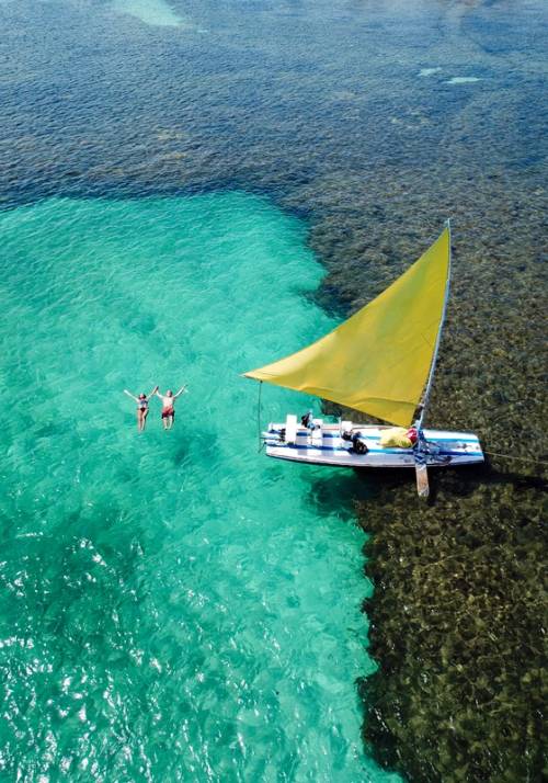 barca a vela in mezzo al mare in brasile