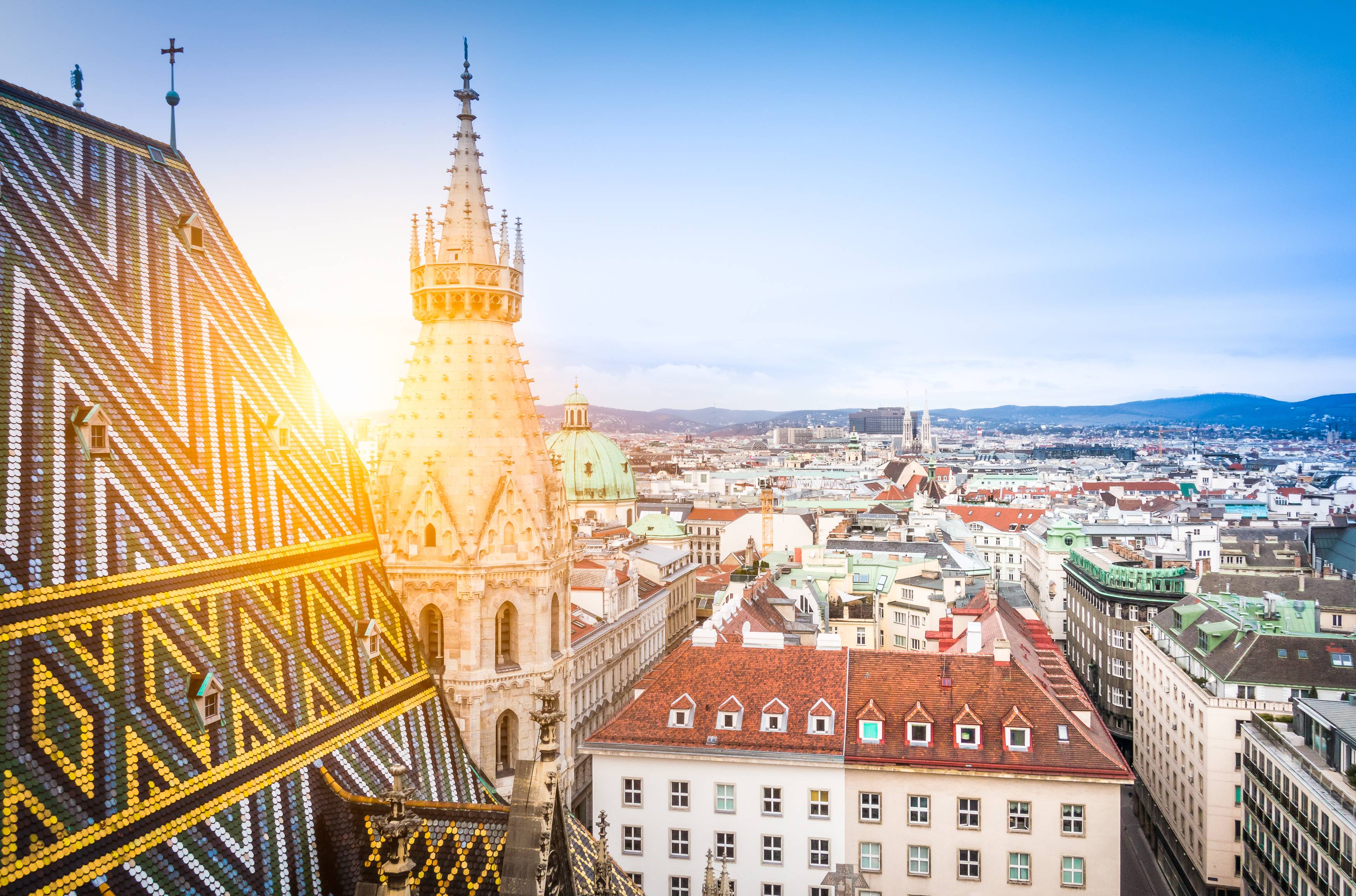 panorama dal tetto della cattedrale di santo stefano a vienna