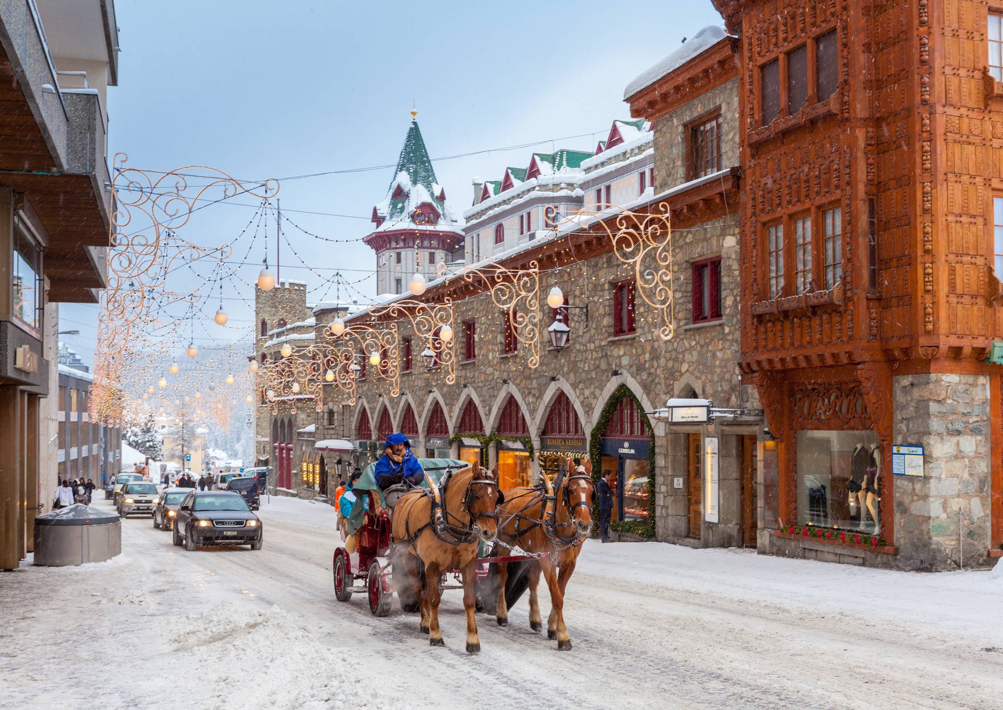 carrozza cavalli st moritz svizzera