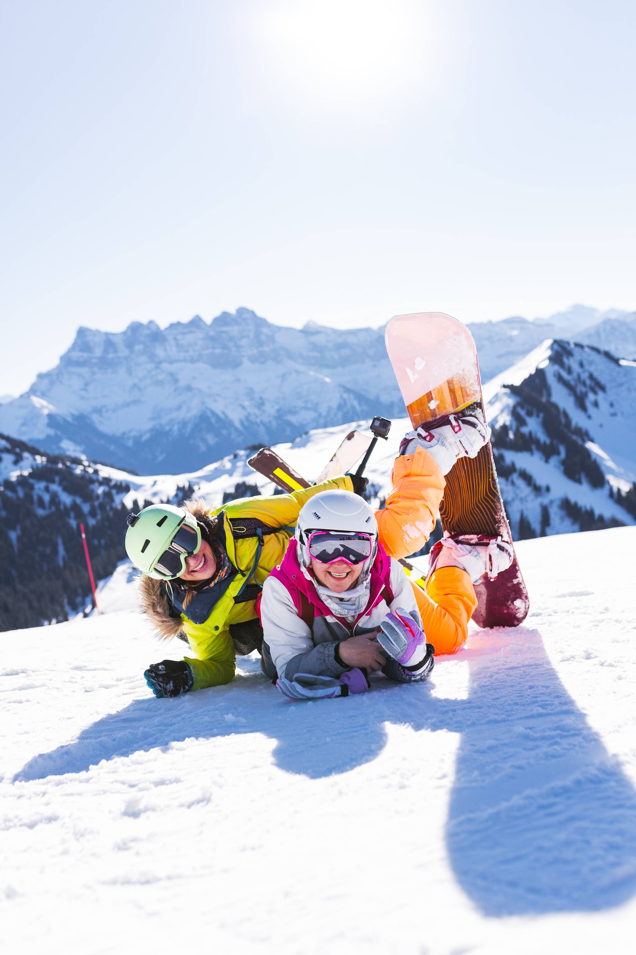 ragazze su snowboard