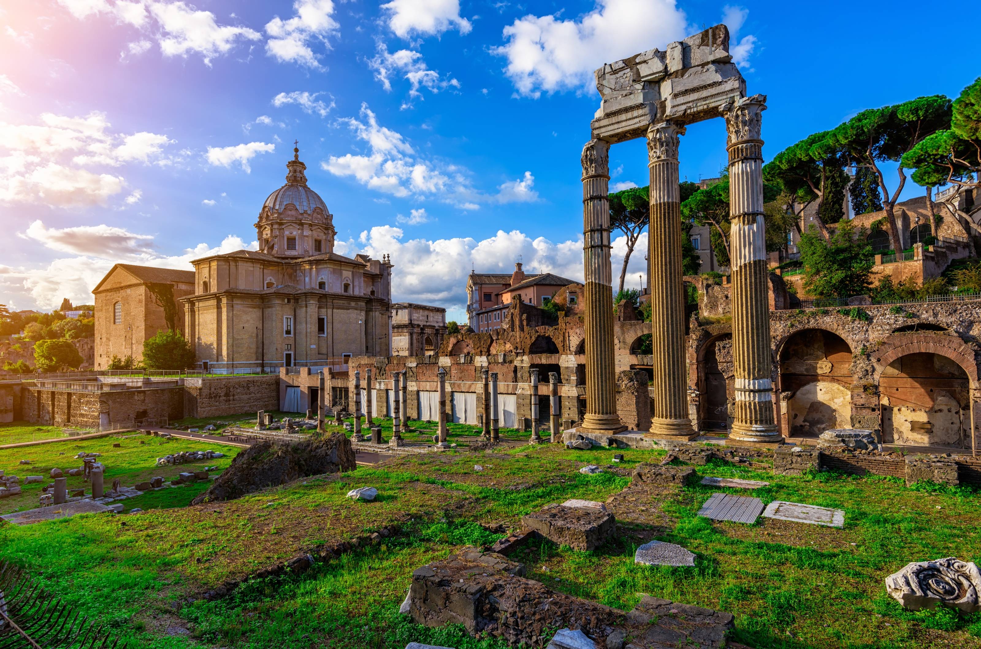 panoramic view of the Roman forums