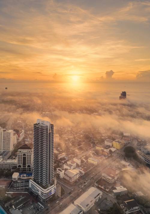 panorama dall alto di kota bharu