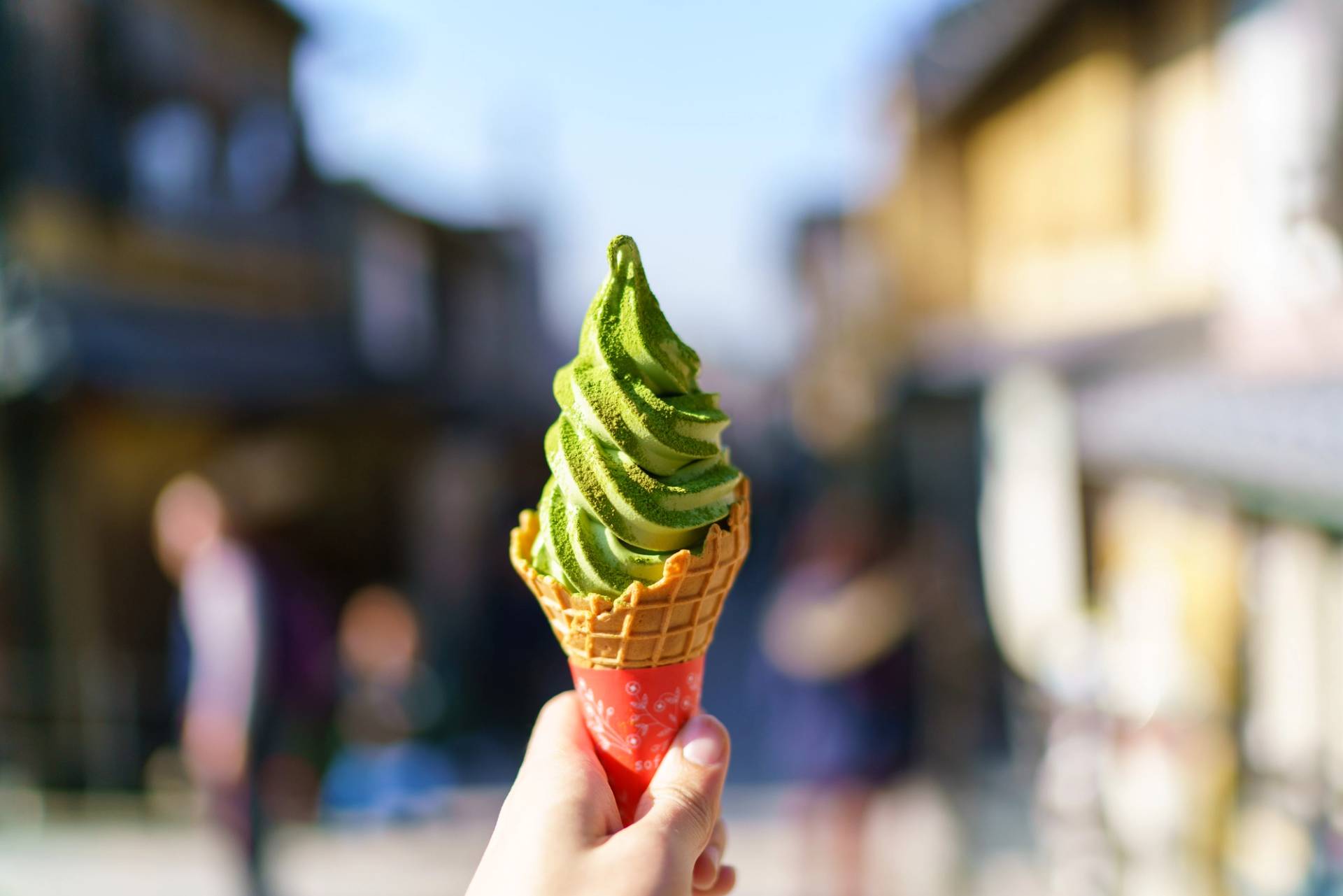 cono gelato verde te matcha