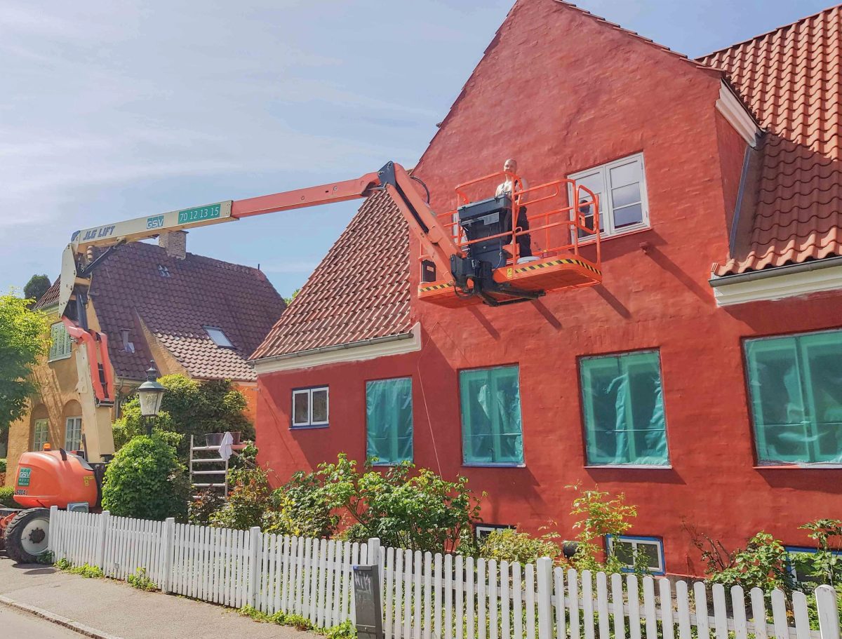 Facaderenovering af villa, Frederiksberg. Under arbejdet.