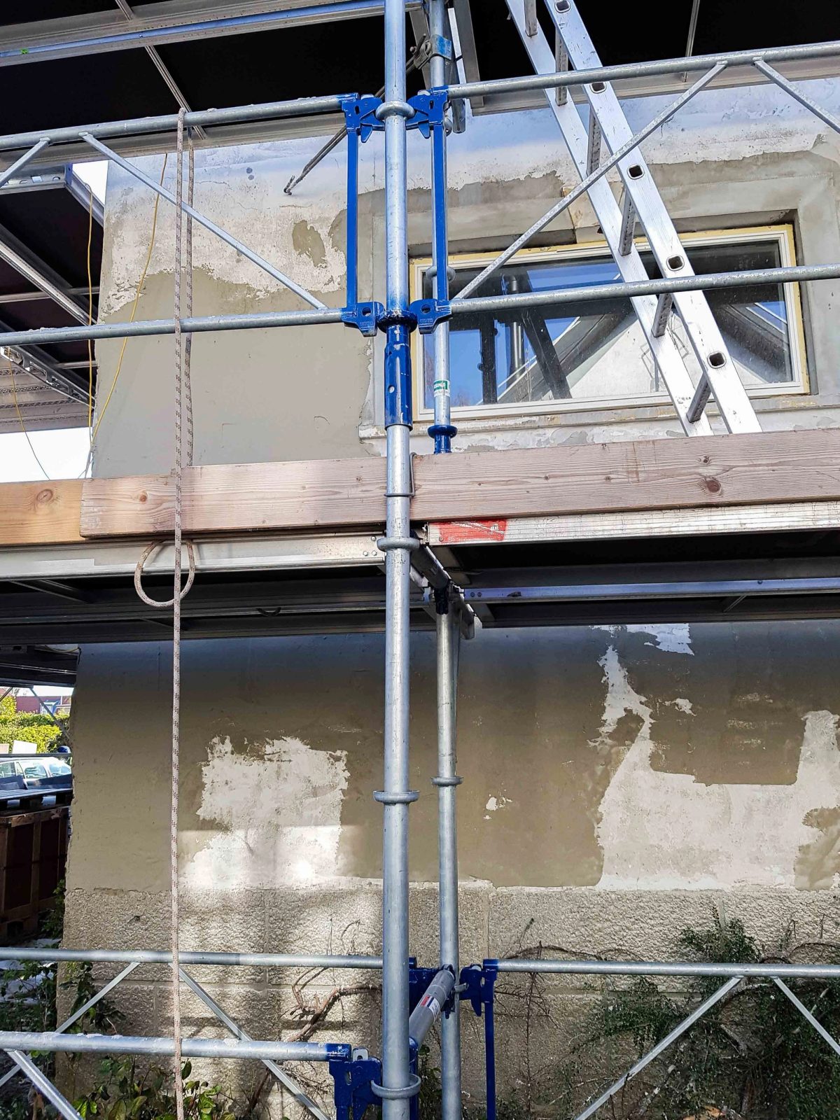 Facaderenovering af privat villa, Gentofte · Under arbejdet