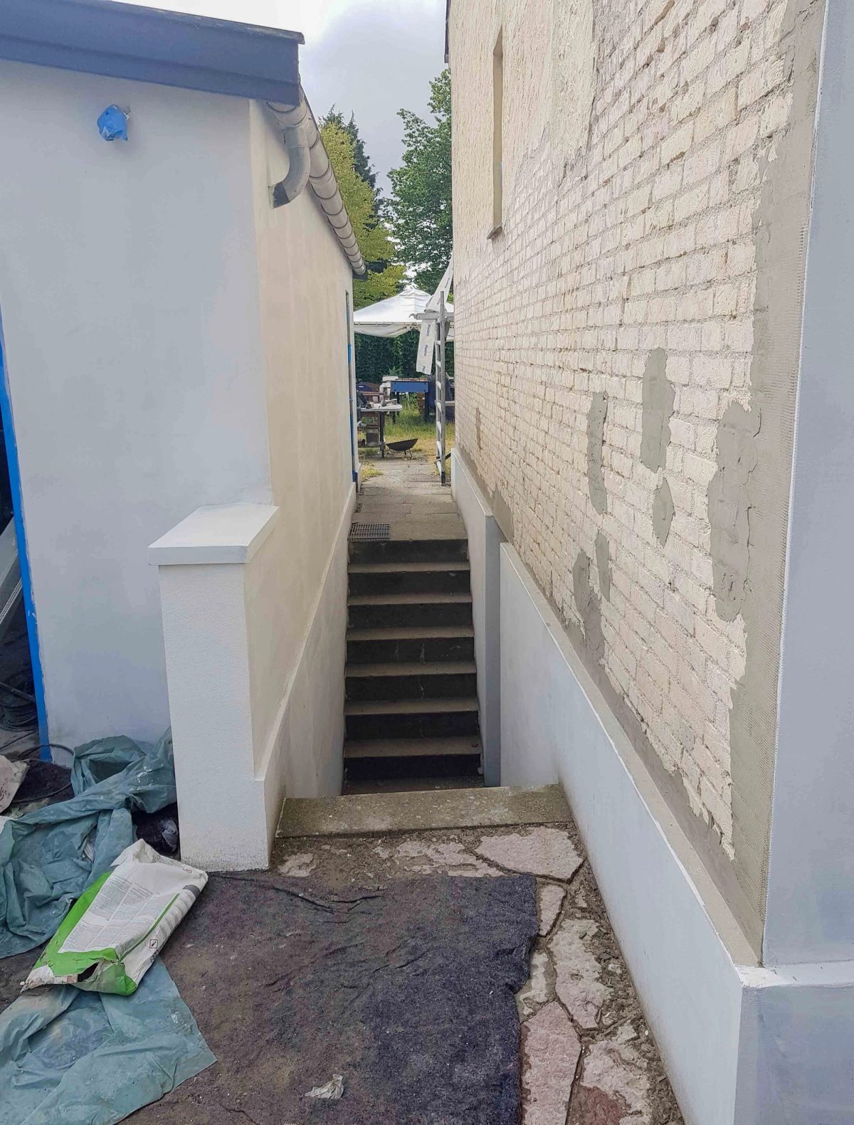 Facaderenovering af nedslidt villa, Frederiksberg. Under arbejdet.