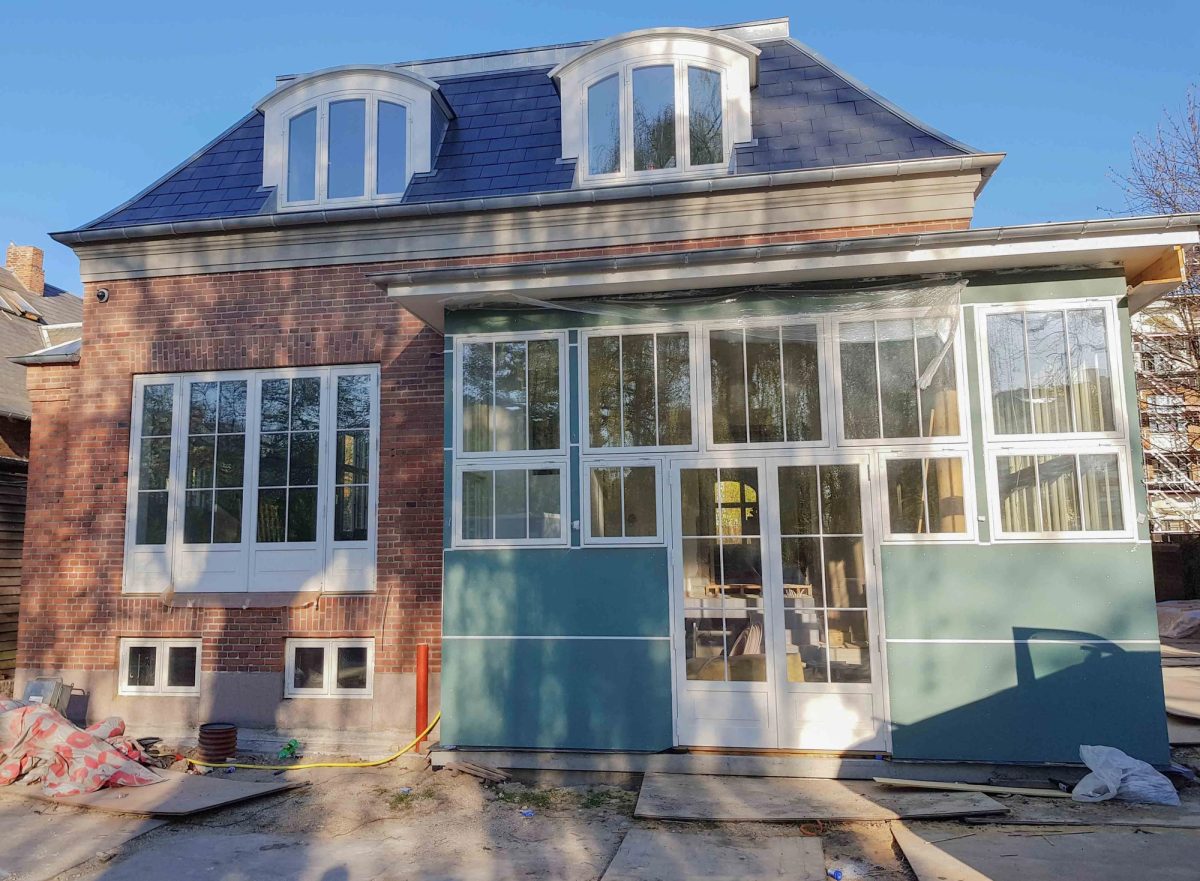 Renovering af kælder og indgangsparti, Frederiksberg. Under arbejdet.