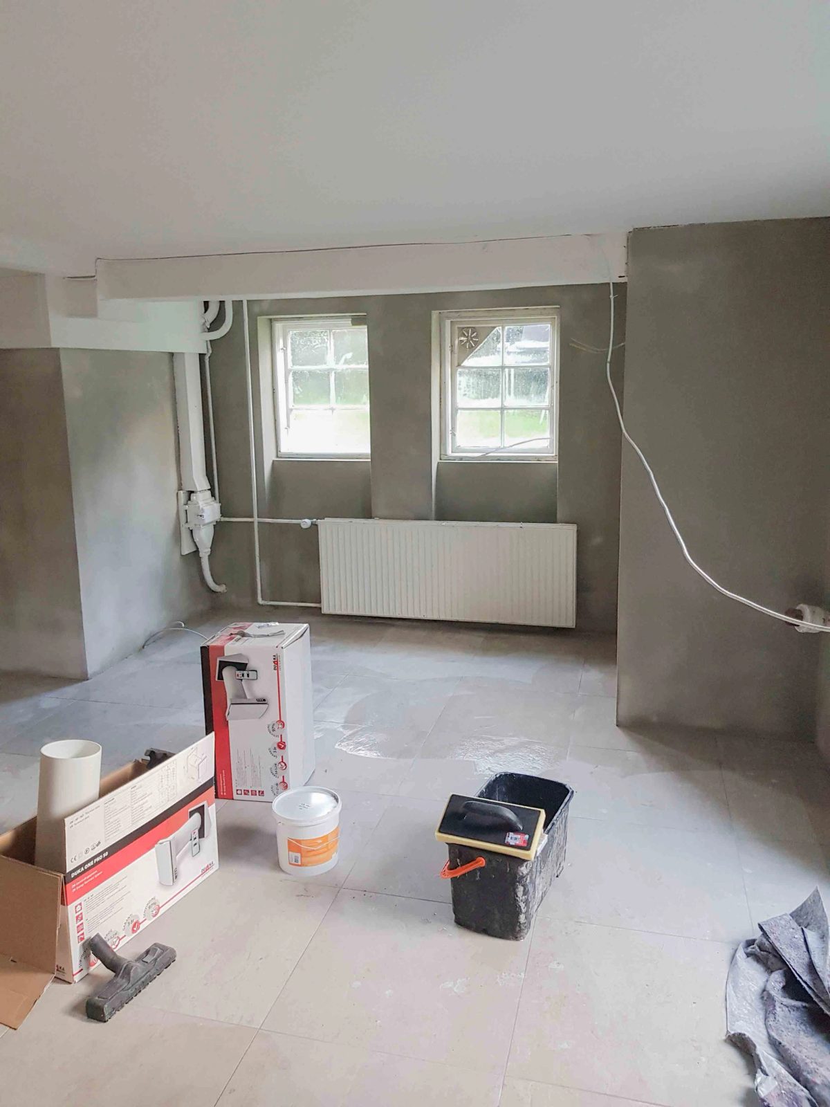 Renovering af kælder og indgangsparti, Frederiksberg. Under arbejdet.