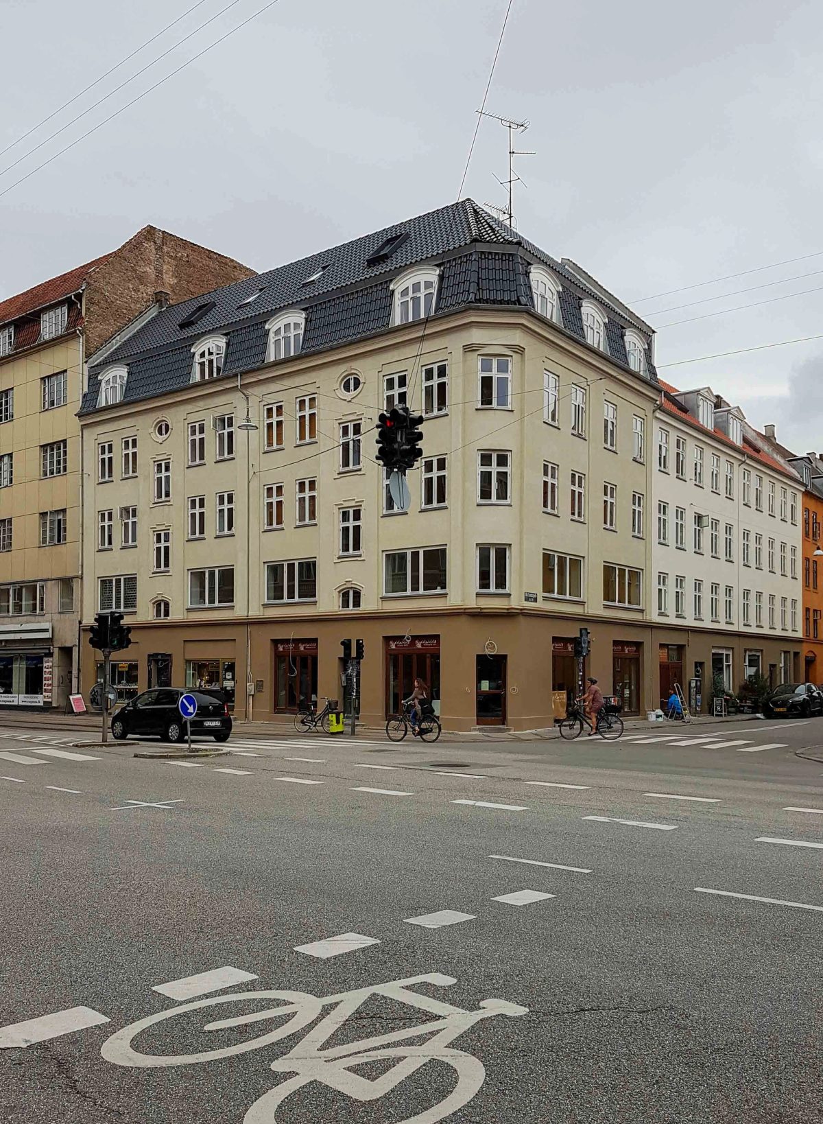 Facademaling af etageejendom, København. Efter arbejdet.