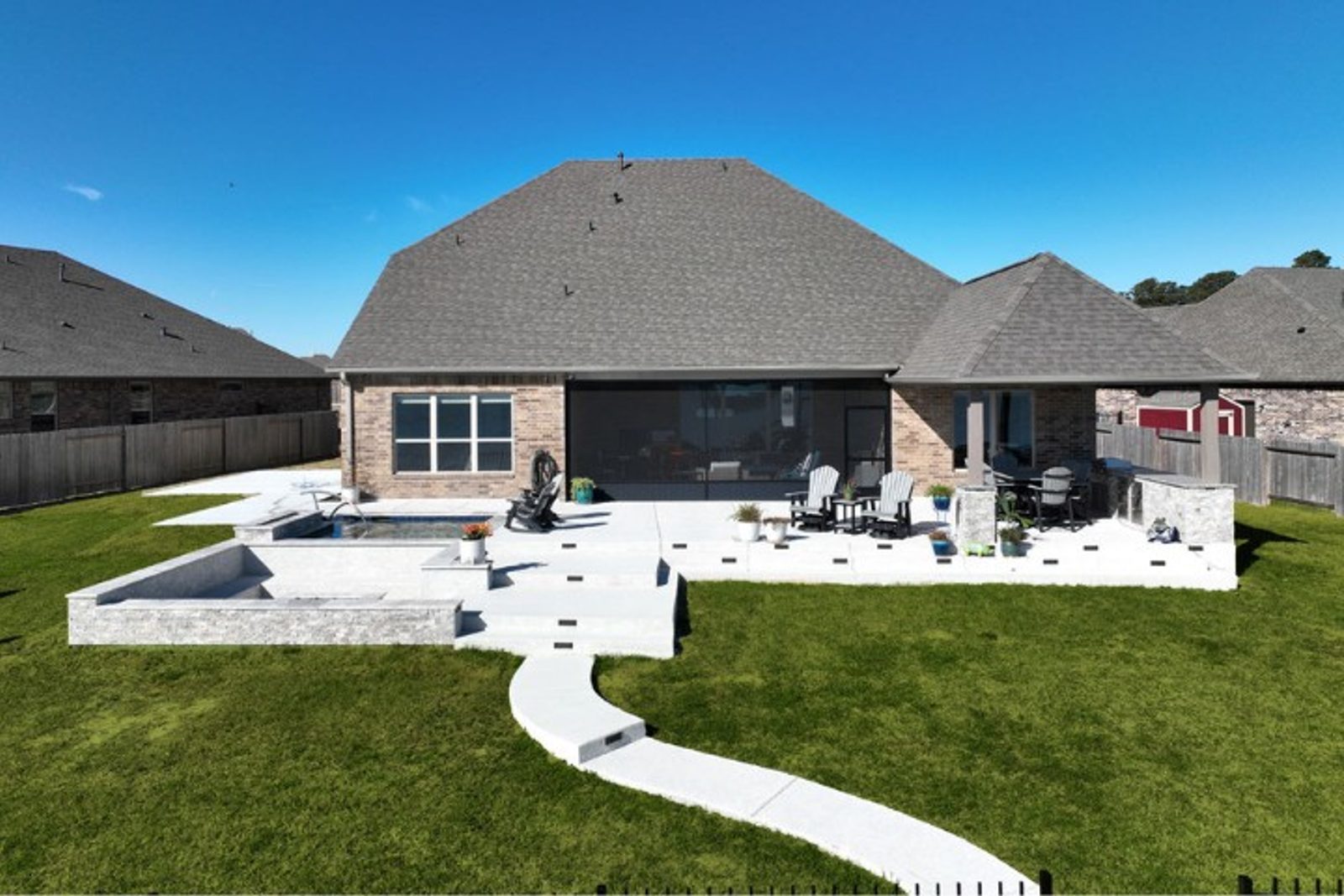 Minimalist patio built with enduring materials and timeless simplicity