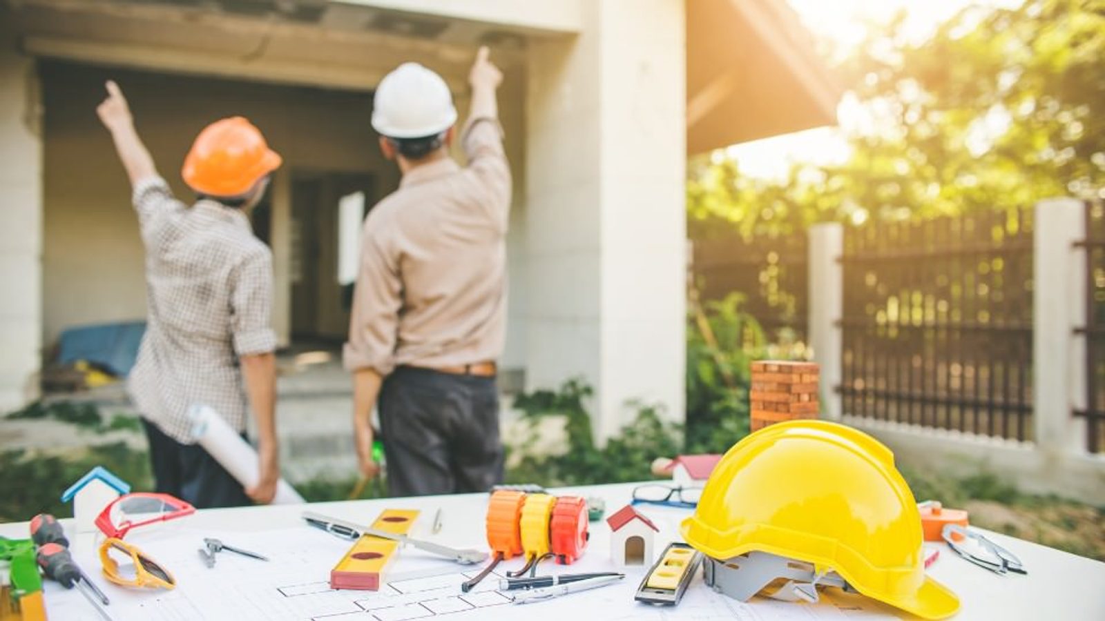 Outdoor living contractor conducting a site inspection before starting construction in Houston
