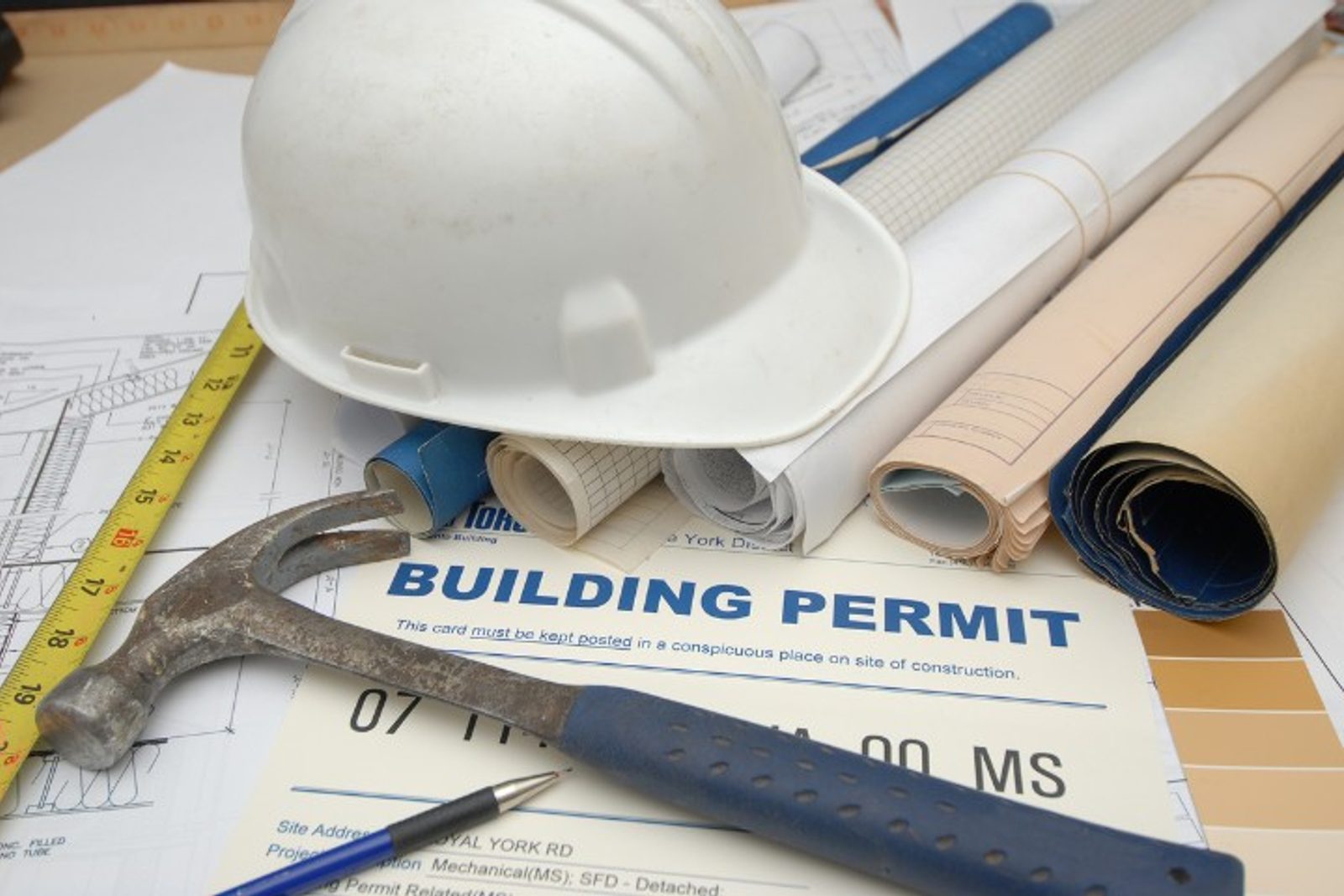 Building permits and blueprints required for custom pool construction