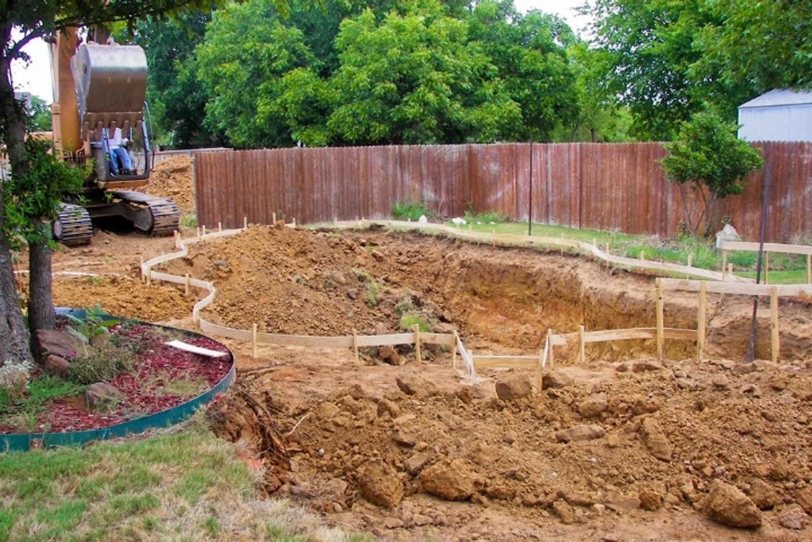 Inground pool excavation in Montgomery County for a custom pool