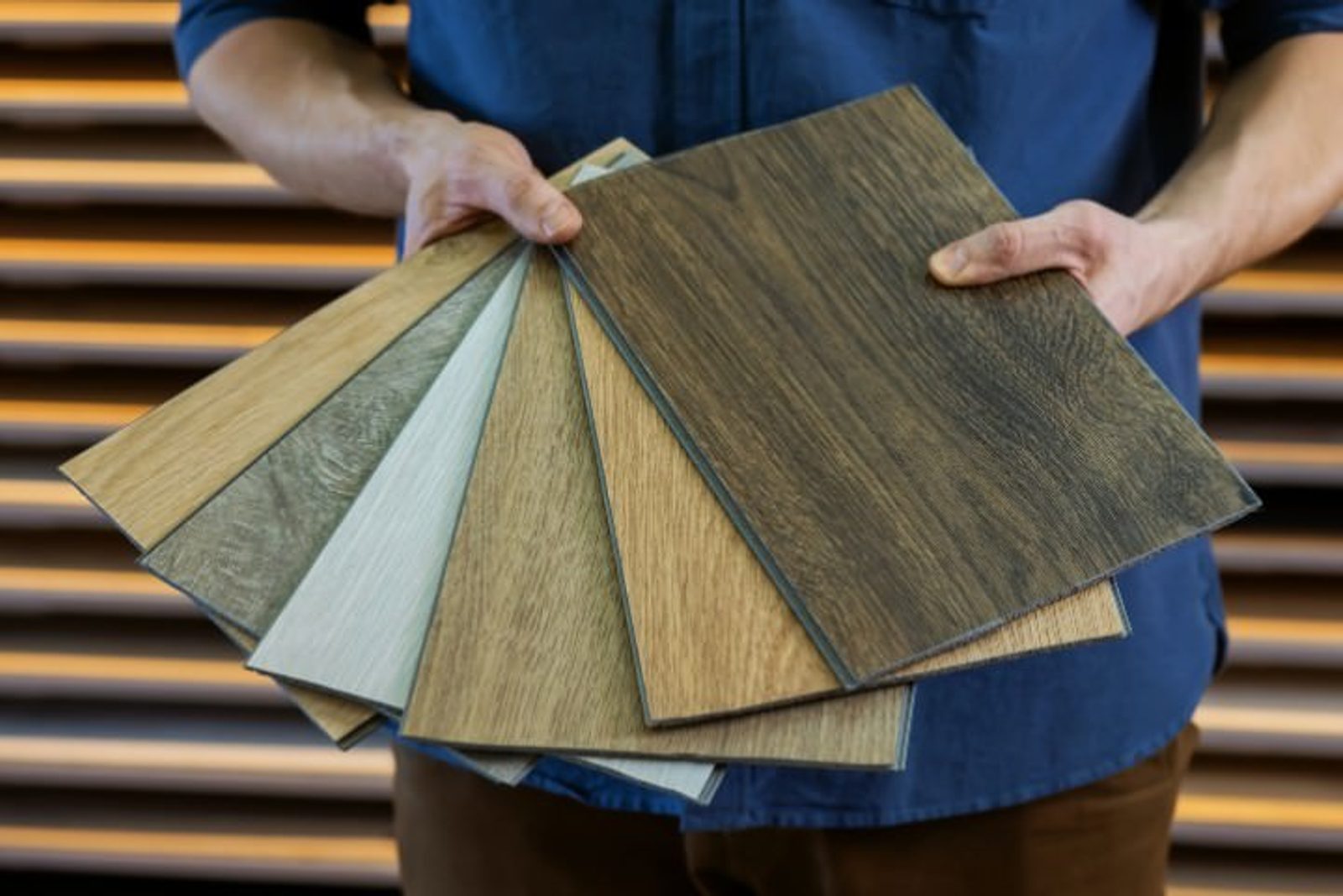 Vinyl material samples ideal for covered patios in Houston’s harsh climate