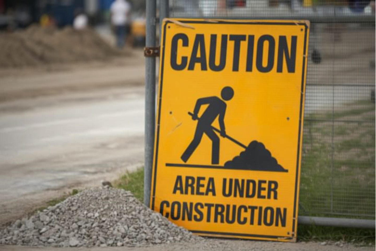 Pool construction safety compliance sign