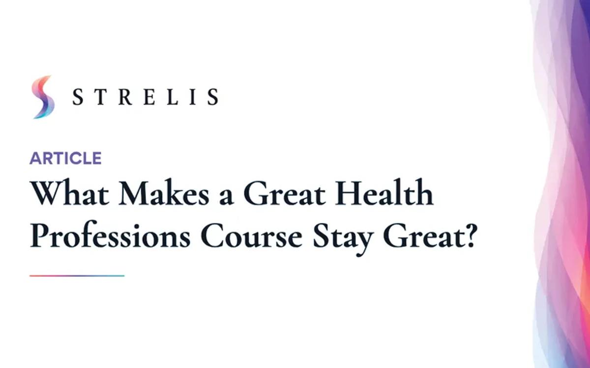 Article title card: What makes a great health professions course stay great?