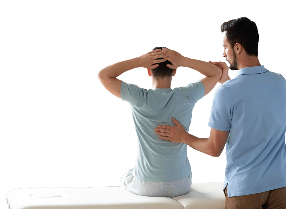 Chiropractor giving care