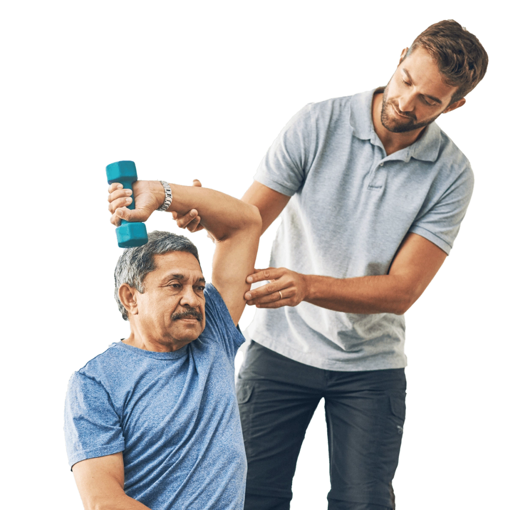 Chiropractor examining patient