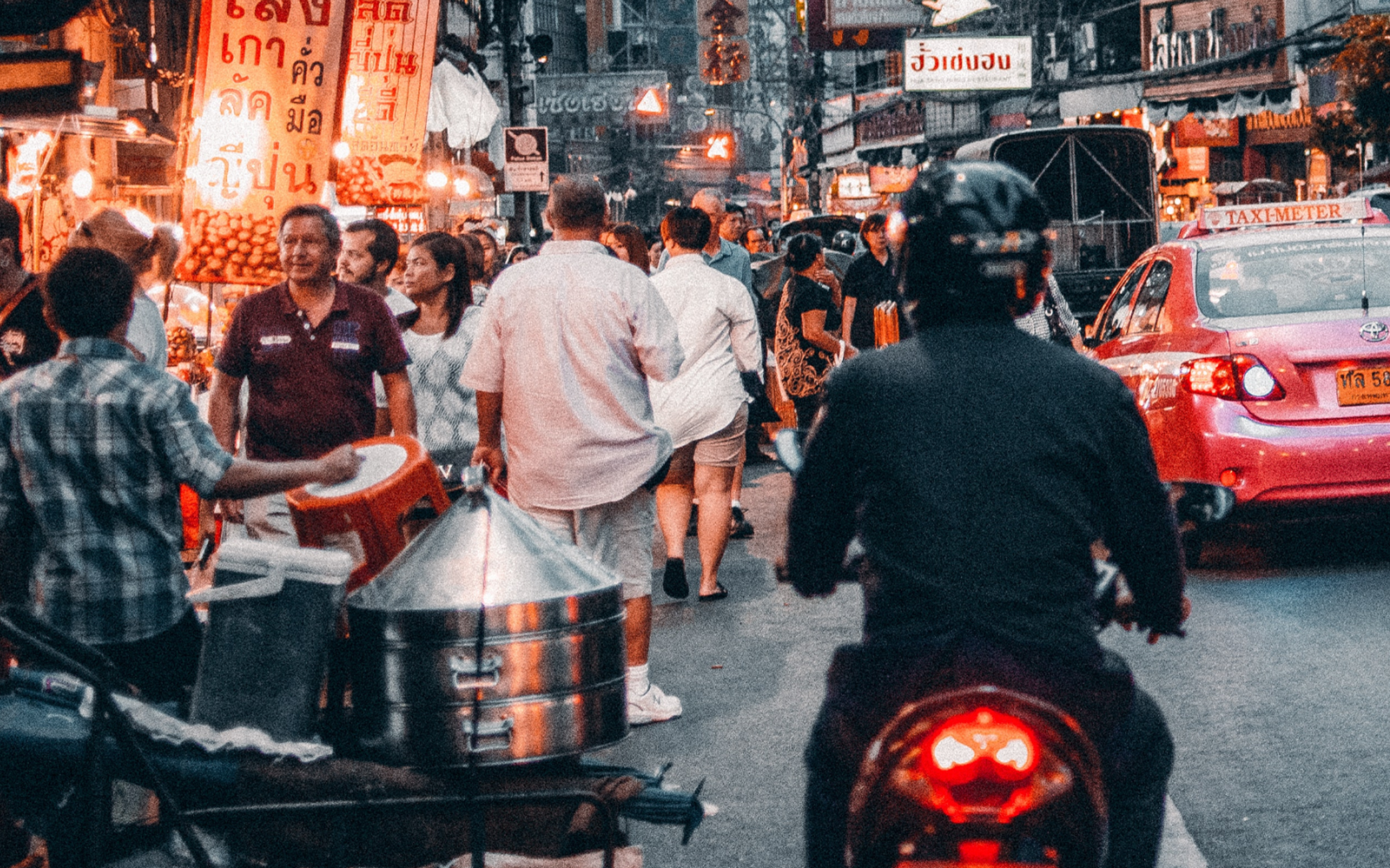 Crowded Street With Cars Passing By in Khwaeng Samphanthawong, Krung Thep Maha Nakhon, Thailand  