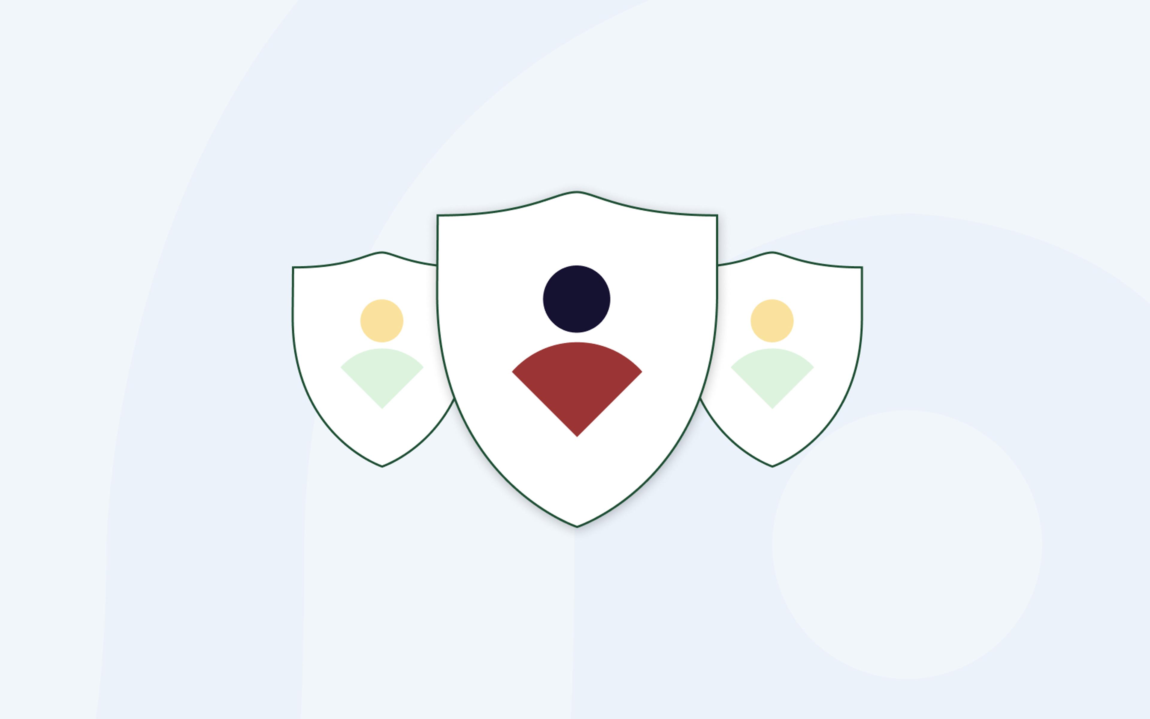 An image of three shields representing customers data being safegaurded