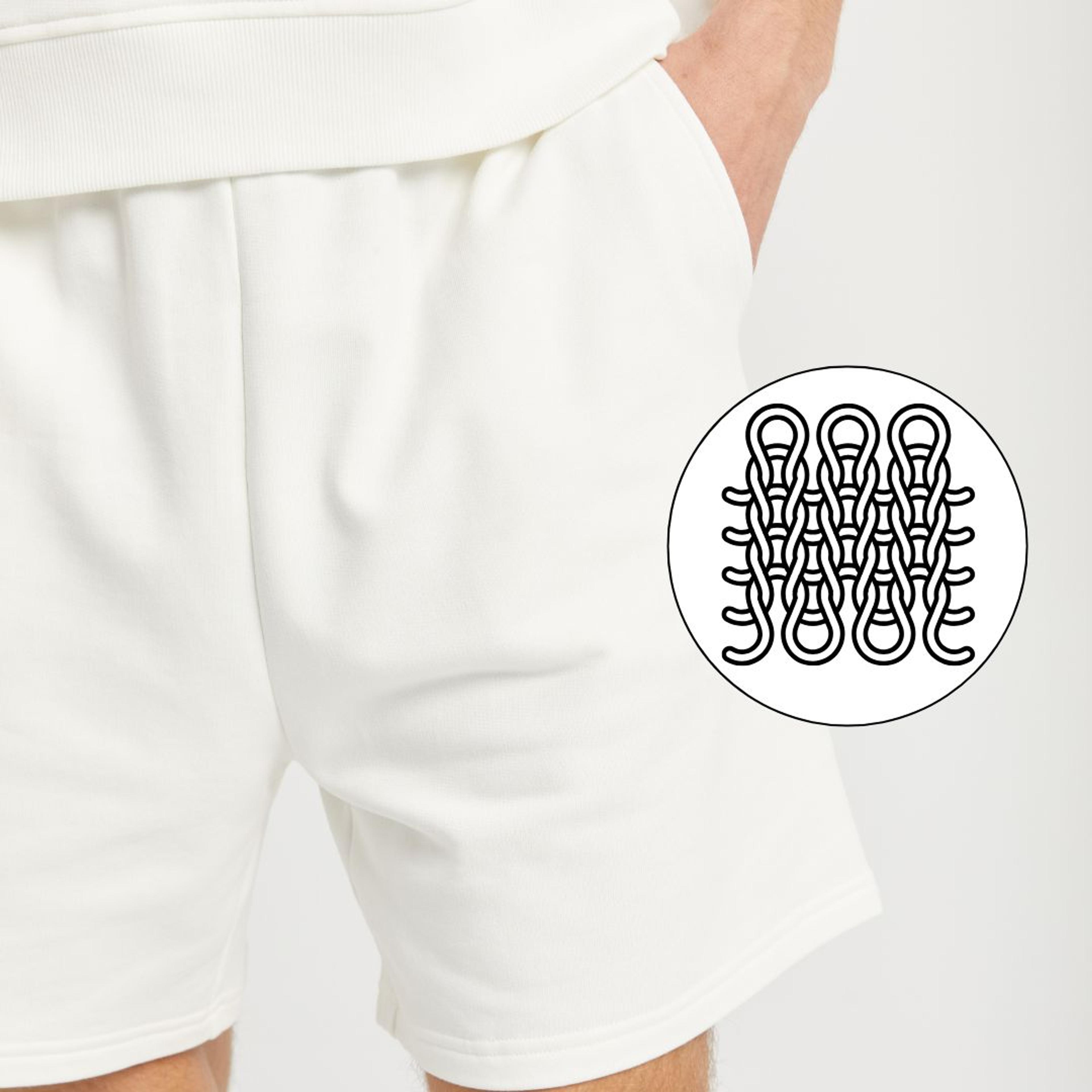 Fabra loungewear shorts in cream organic French terry jersey.