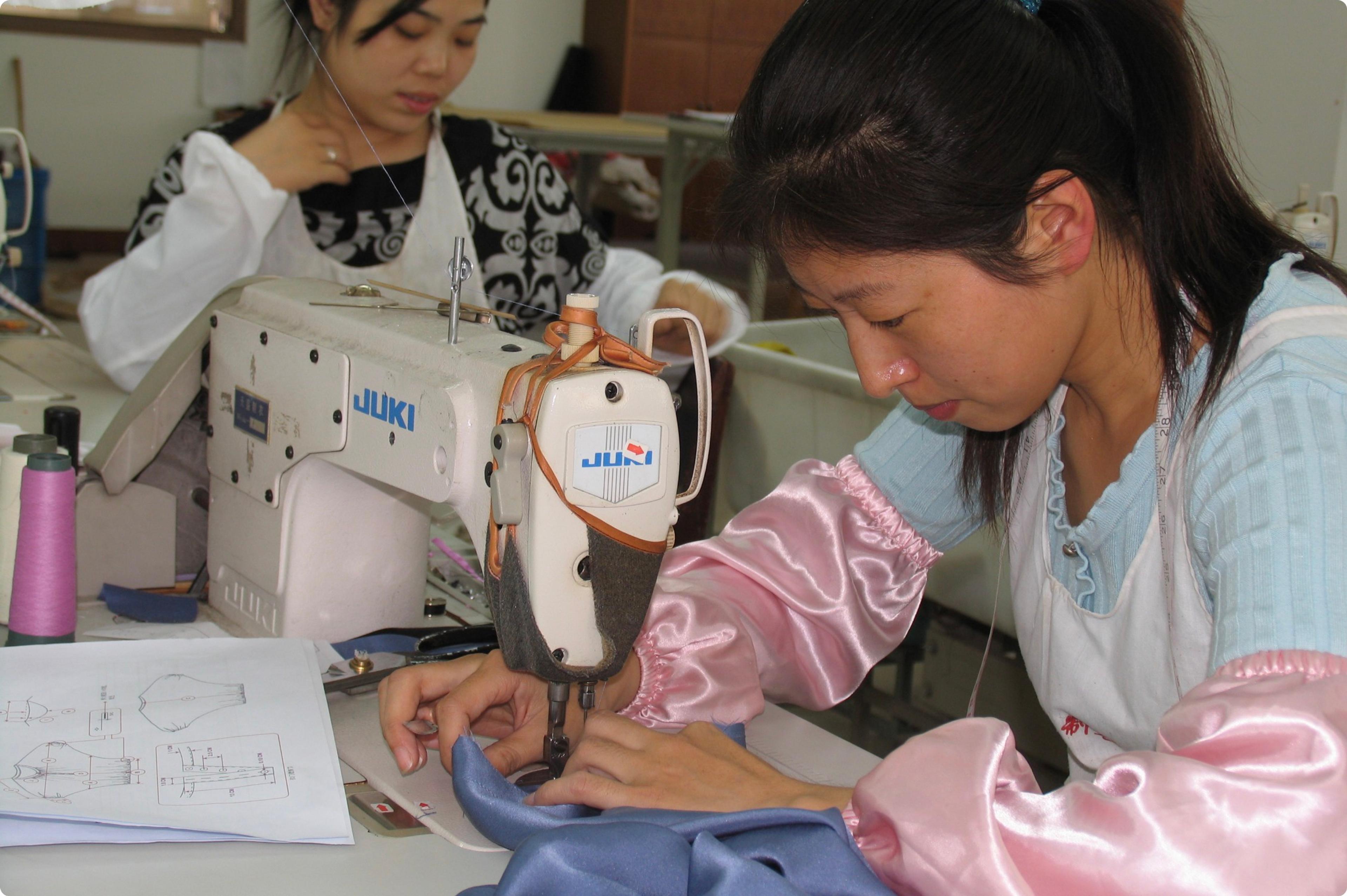 Photo of women sewing at Fabra manufacturers 