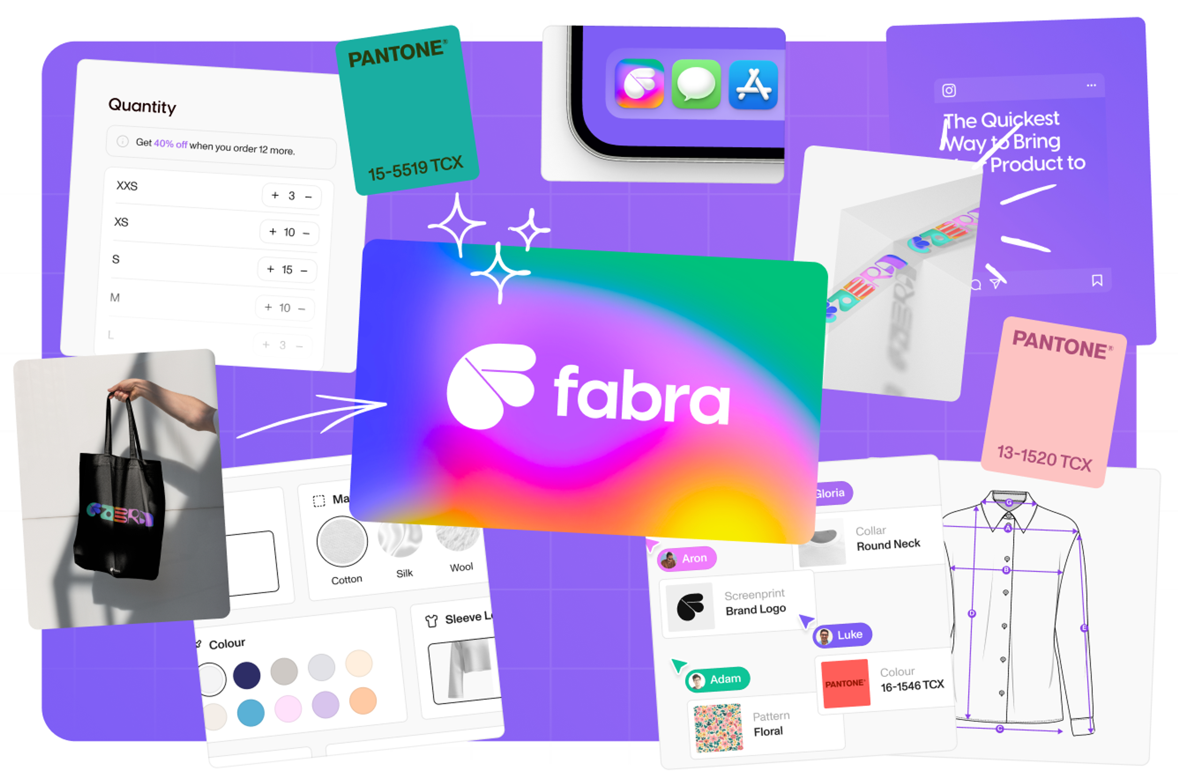 Collage of Fabra's easy-to-use 3D design tool