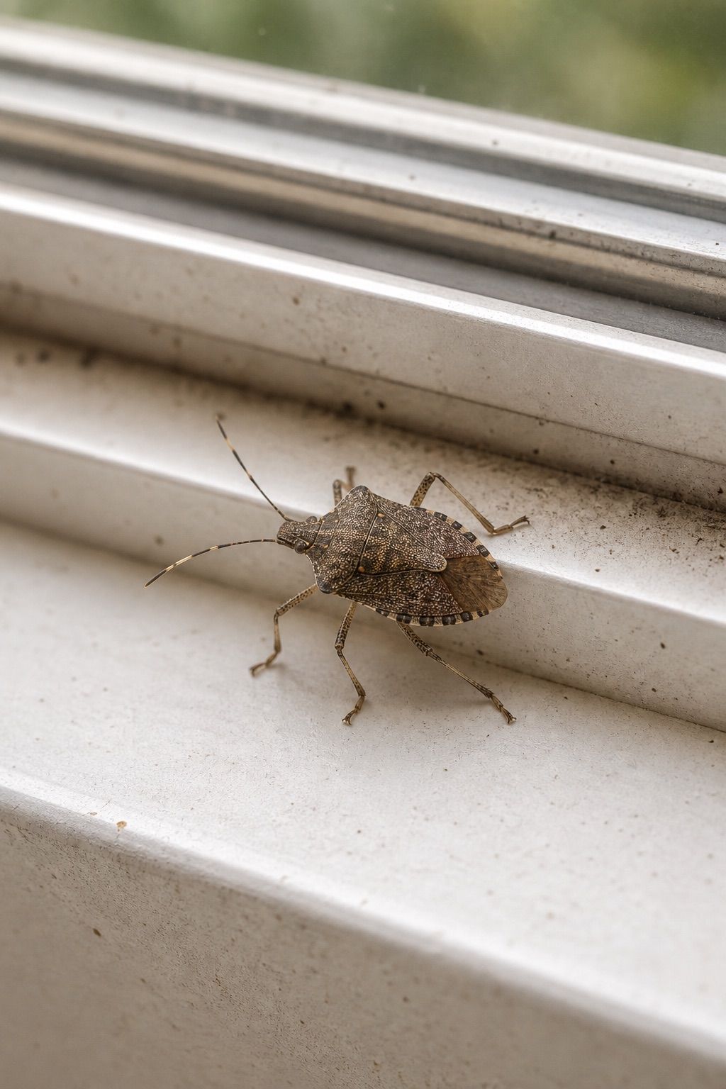 Close-up of an occasional invader pest on a window sill