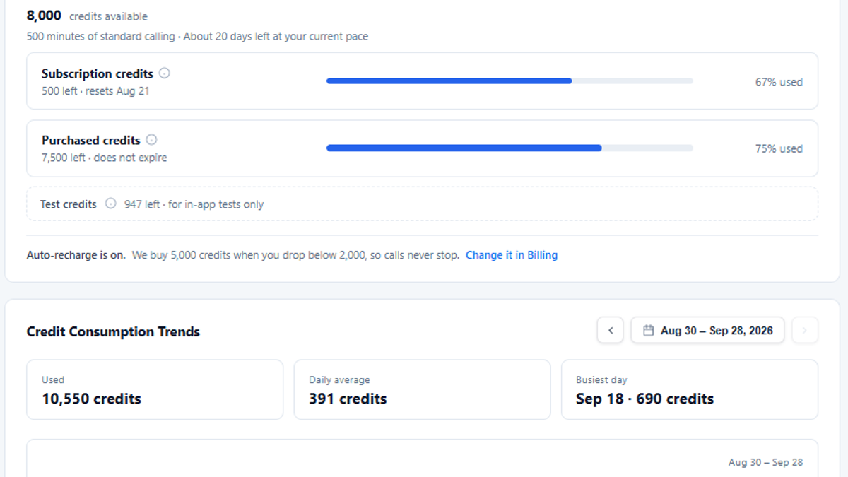 New Billing dashboard