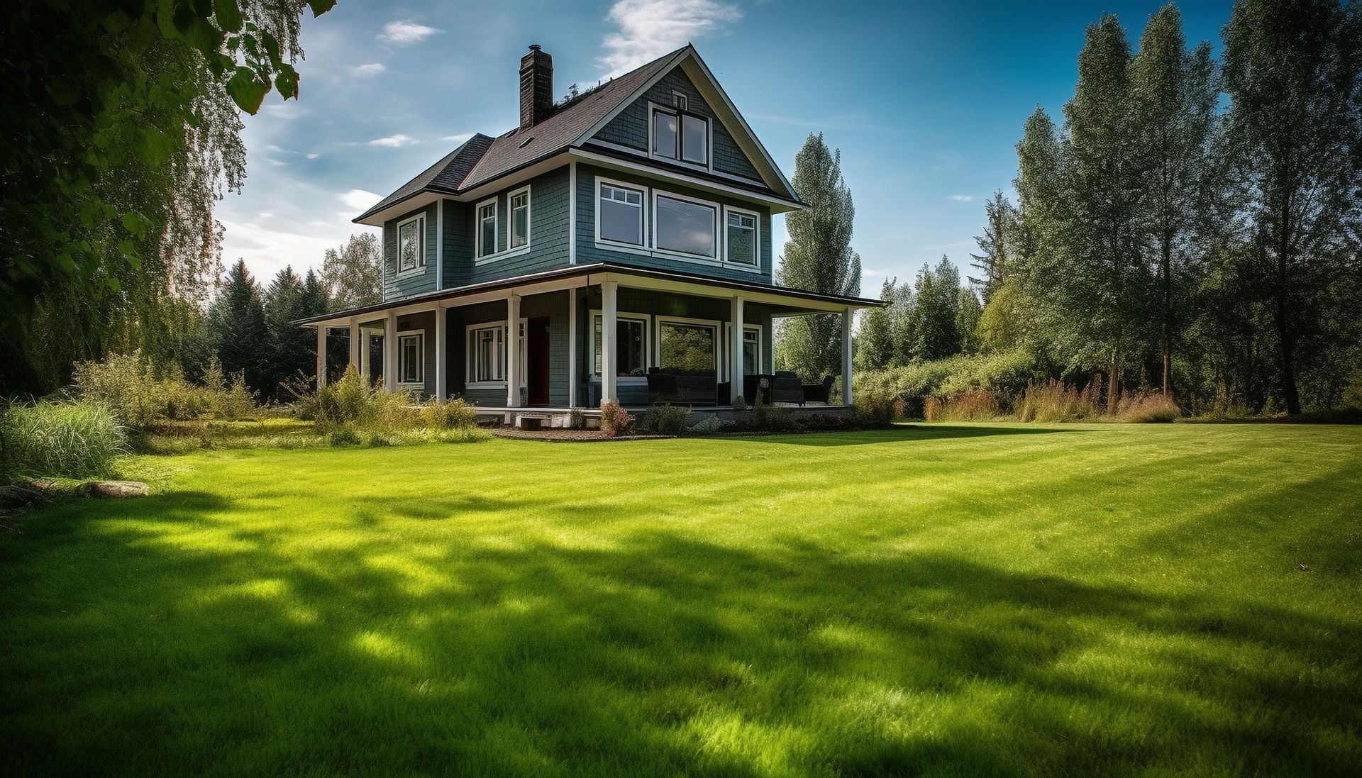 Farmhouse with yard