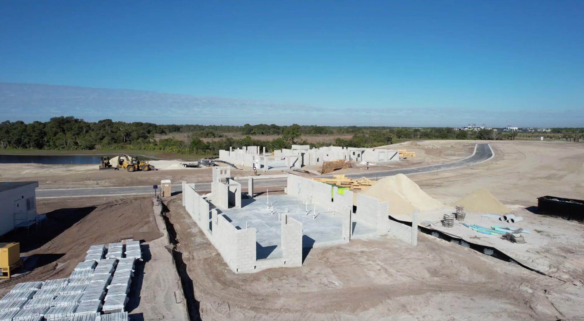 Block walls rising on new Sam Rodgers home slabs